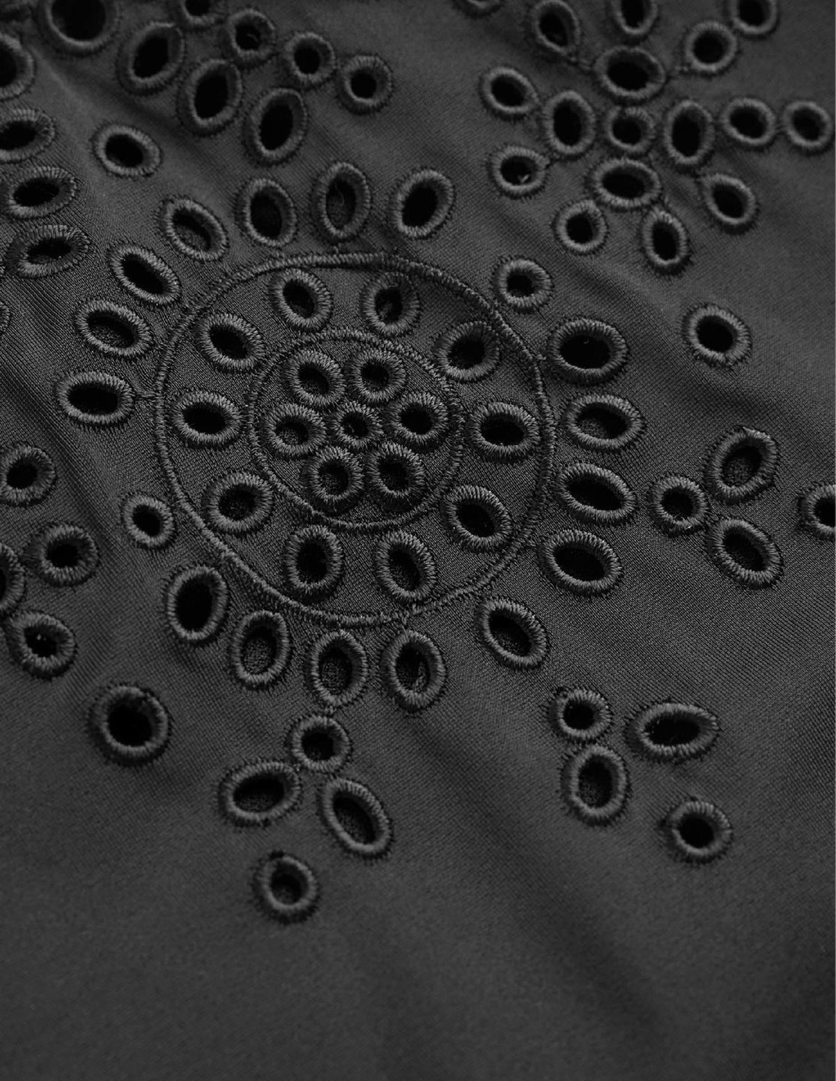 Broderie V-neck Swimsuit-Black - Image 6
