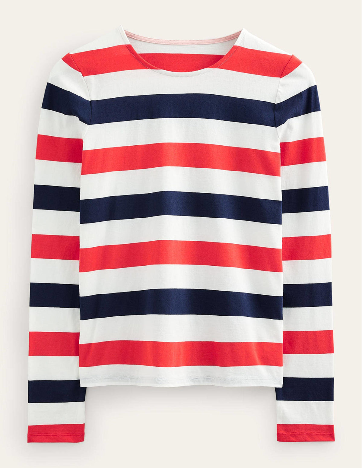 Bea Breton-Shirt mit langen Ärmeln-Kirschrot und Marineblau - Image 8