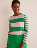 Bea Breton-Shirt mit langen Ärmeln-Rosa, Grün