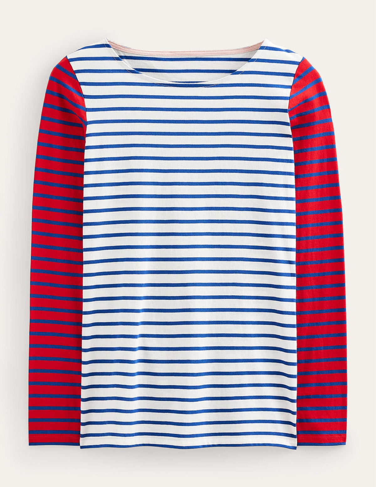 Ella Breton-Shirt mit langen Ärmeln-Naturweiß, Kobaltblau, Pepperoni - Image 7