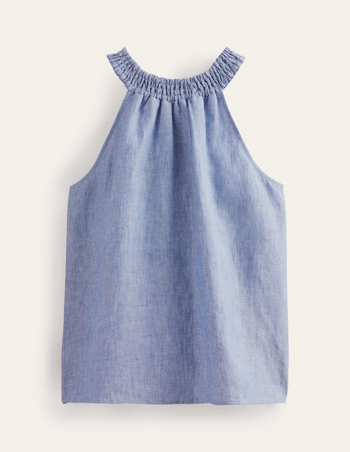 Gesmoktes Neckholder-Oberteil-Faux-Uni-6