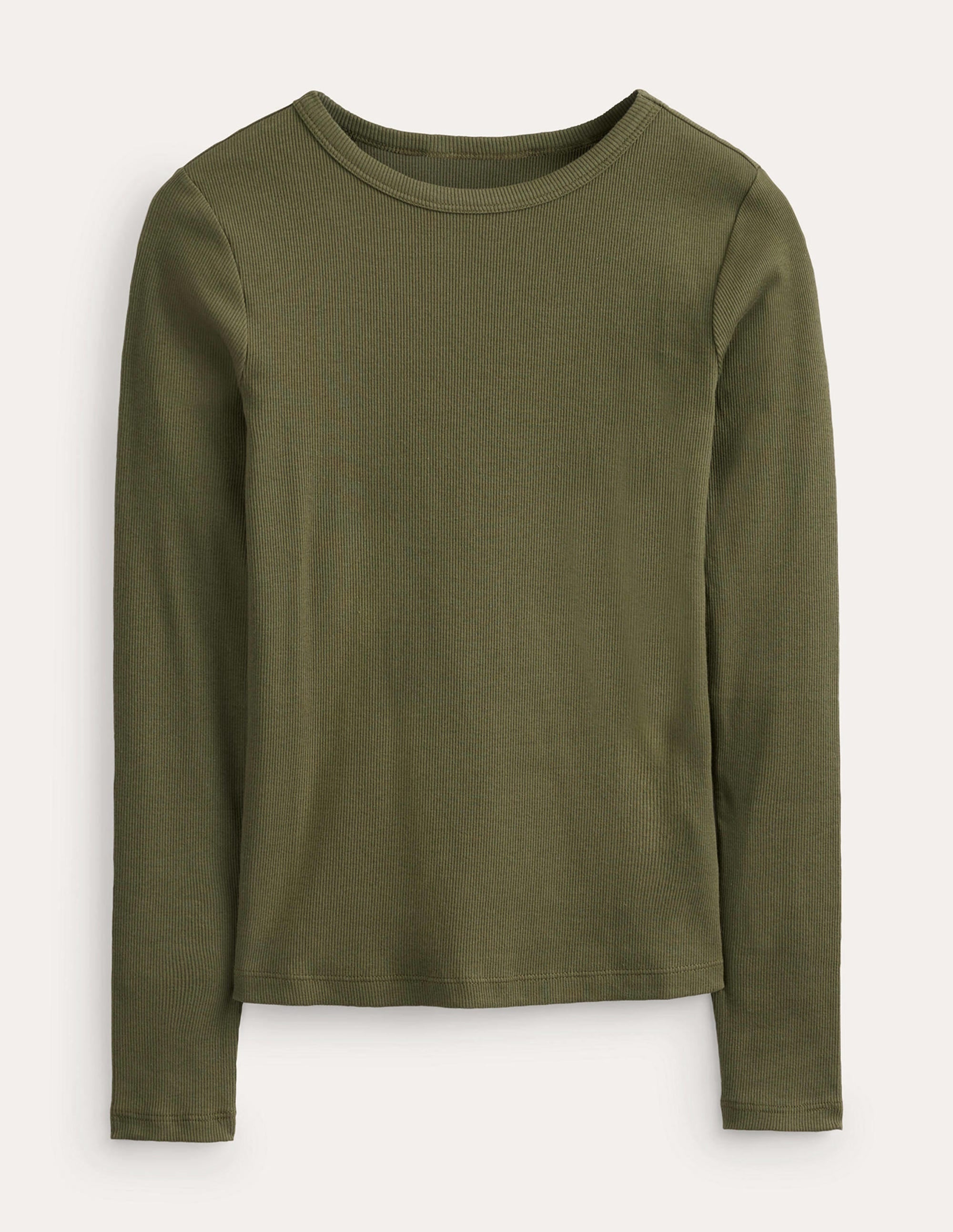 Cotton Ribbed Long Sleeve Top-Spruce - Image 5