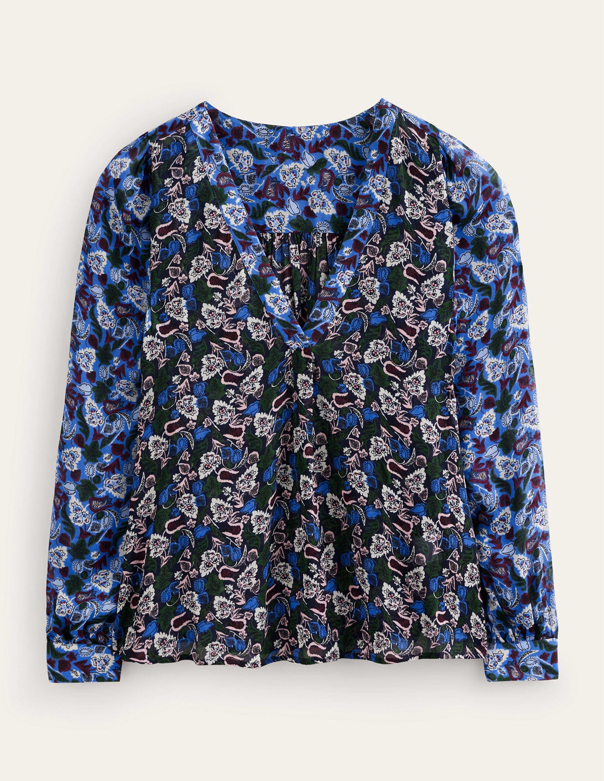 Jolie blouse à col en V-Multi, motif Tulip Bloom-8