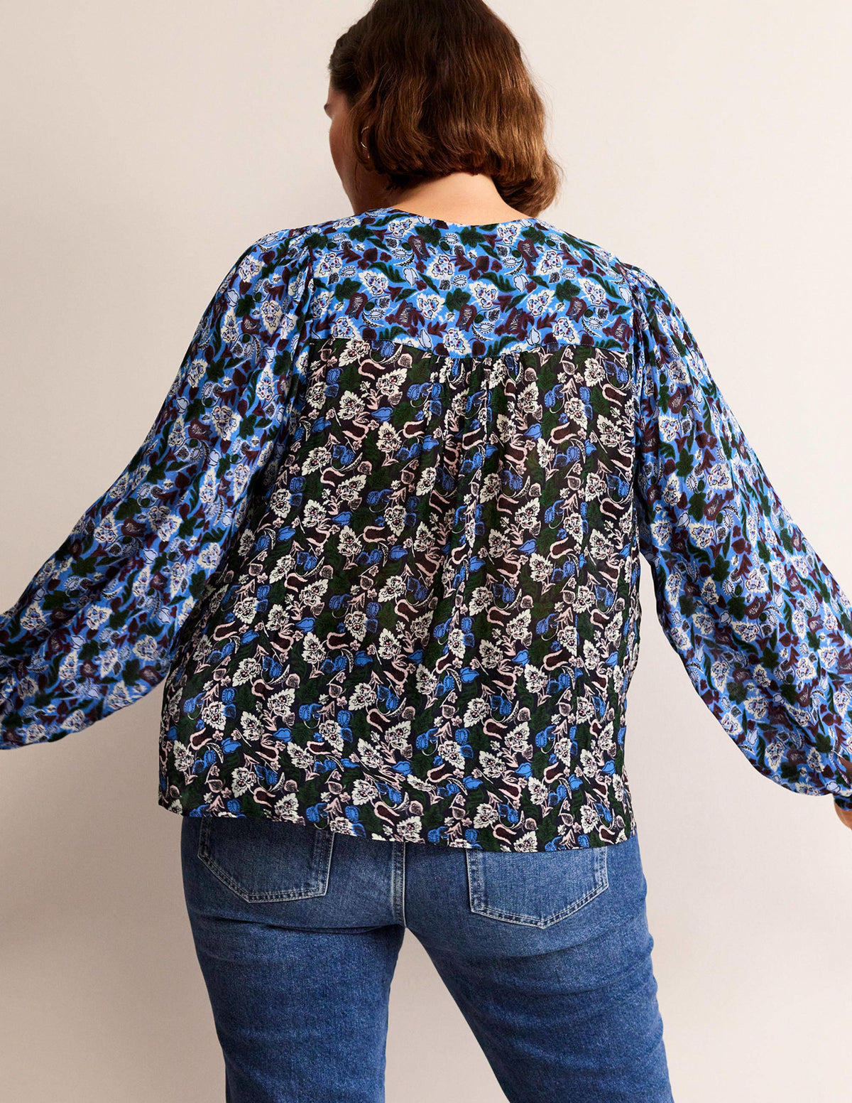Jolie blouse à col en V-Multi, motif Tulip Bloom-6