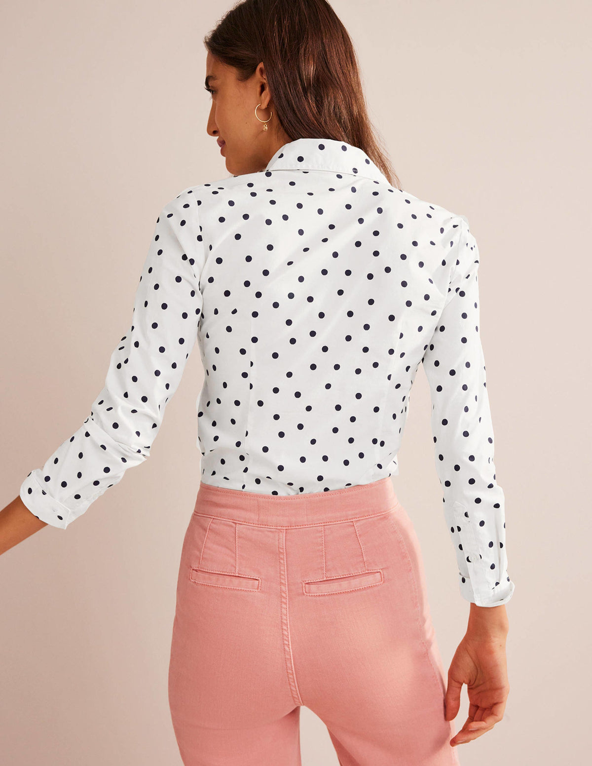 Saskia Stretch-Baumwollhemd-Naturweiß, Spaced Dot-3