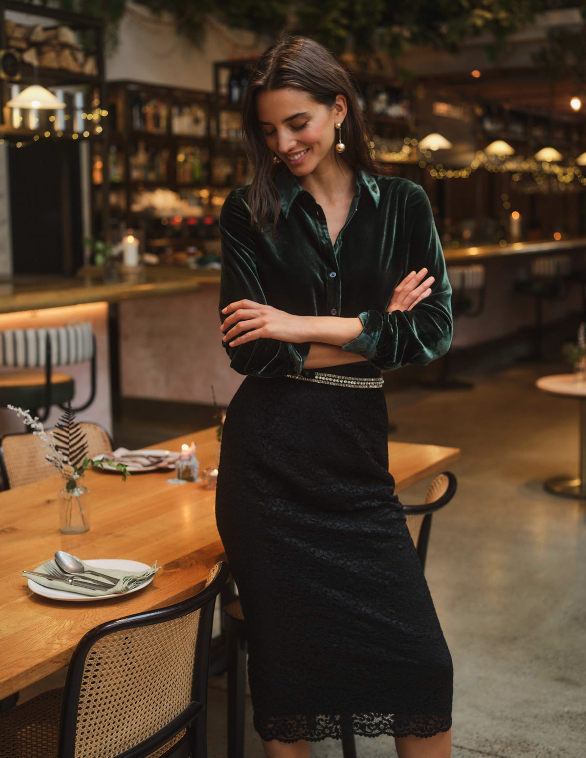 Sienna Velvet Shirt-Chatsworth Green-5