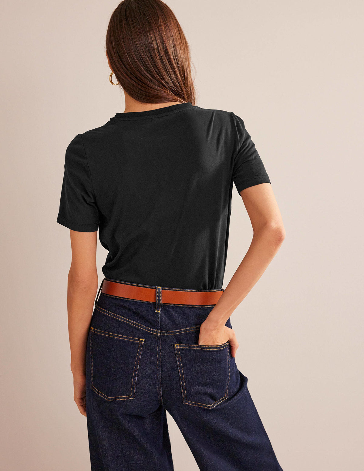 T-shirt col rond 100% coton-Noir-3