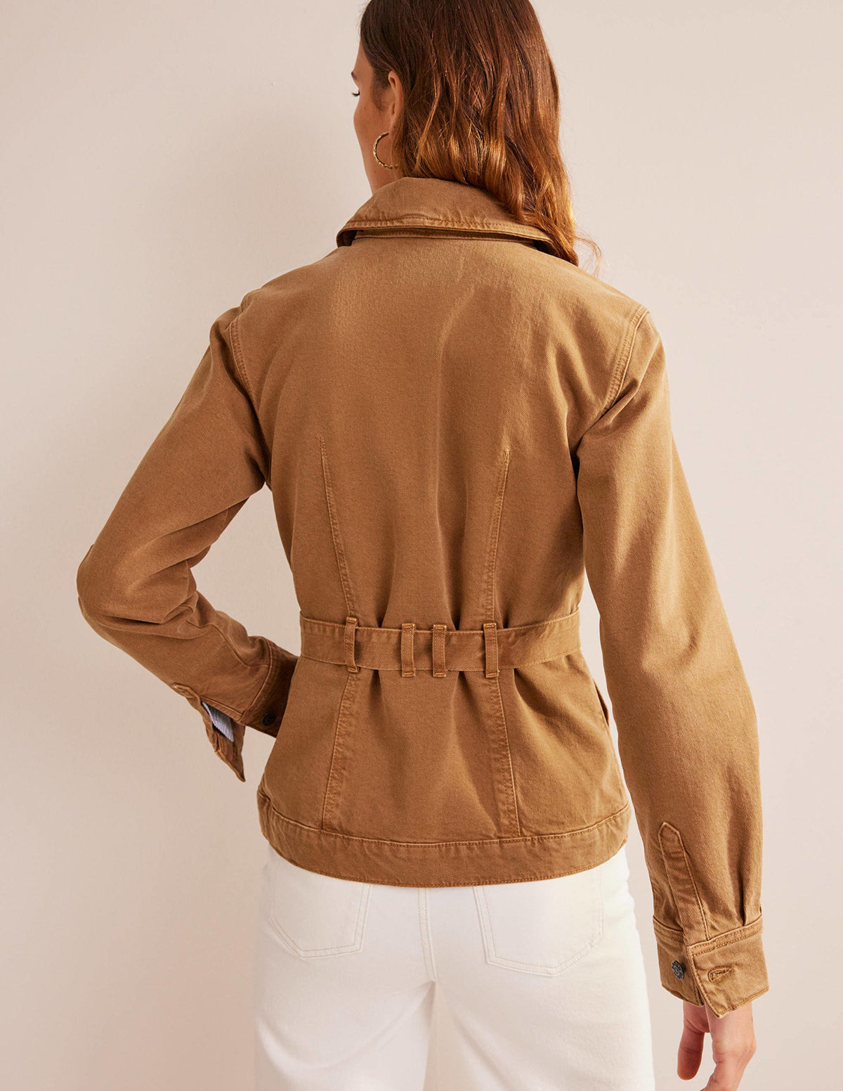 Belted Denim Jacket-Raw Umber - Image 4
