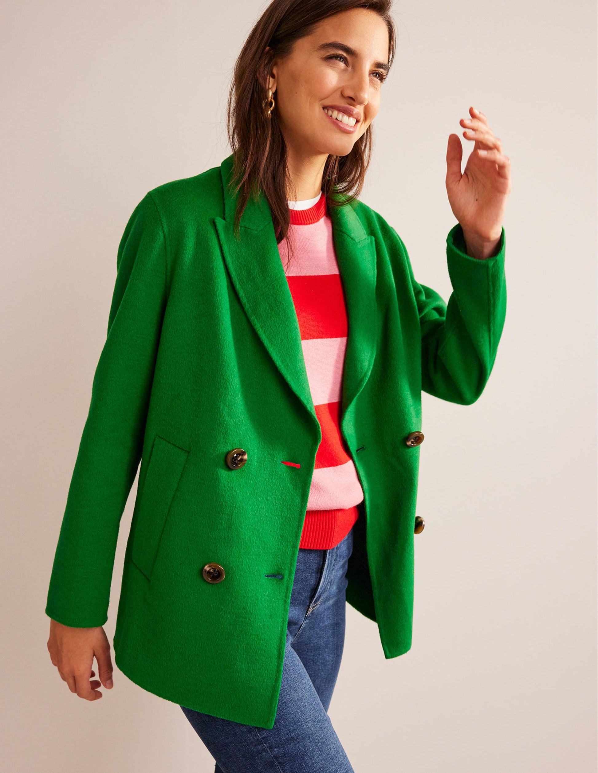 Cabanjacke aus Wollmischung-Highland-Grün-1