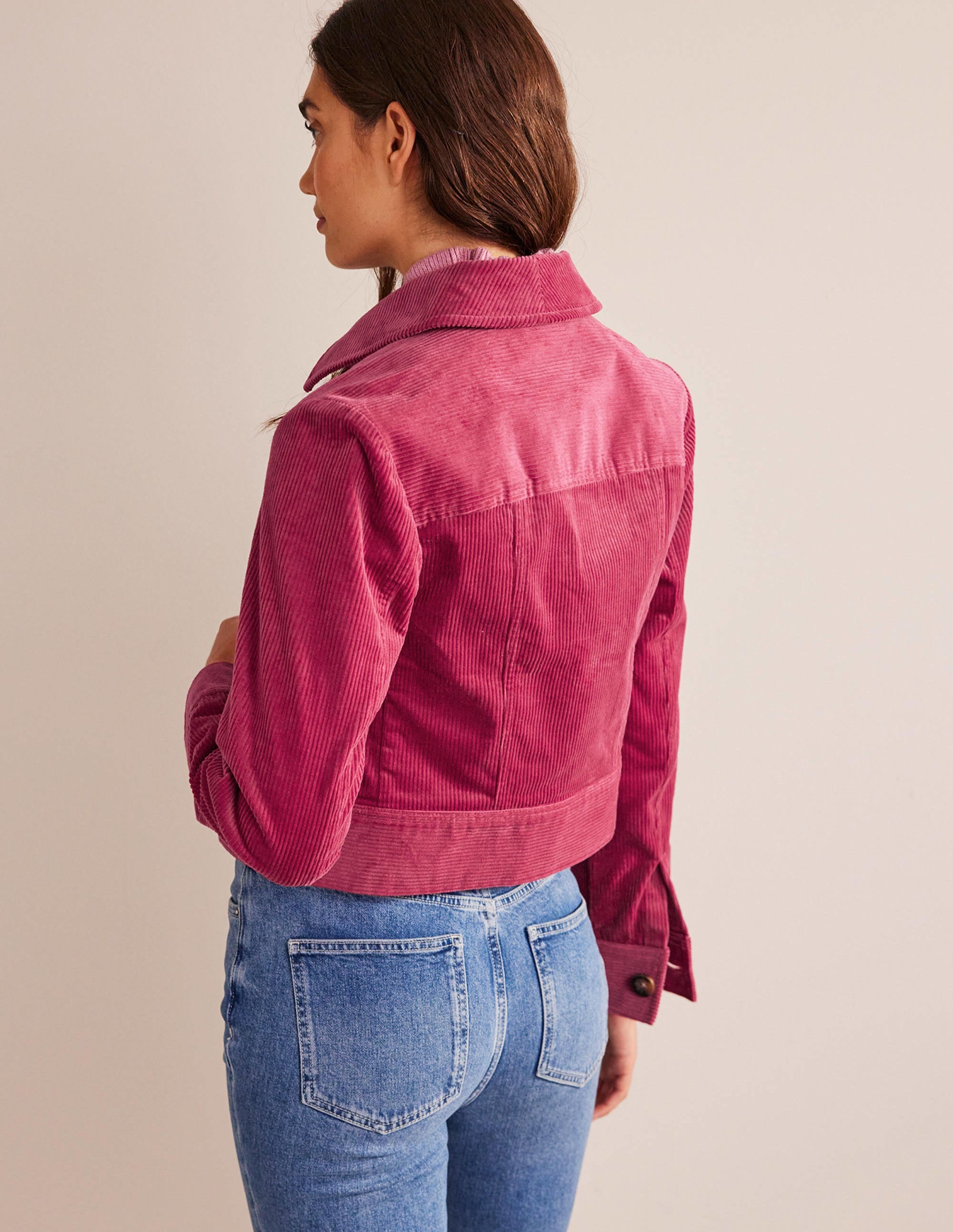 Cordjacke-Warmes Cranberryrot - Image 3