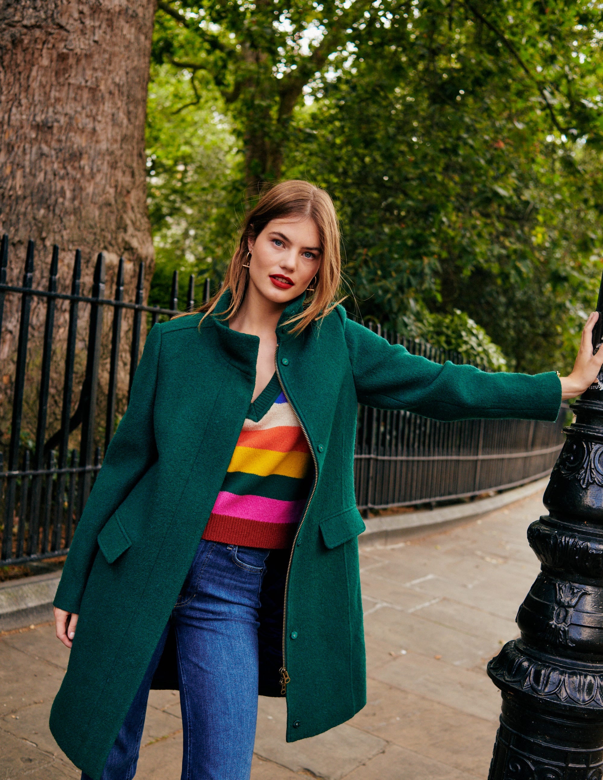 Winchester Textured Coat-Emerald Night - Image 6