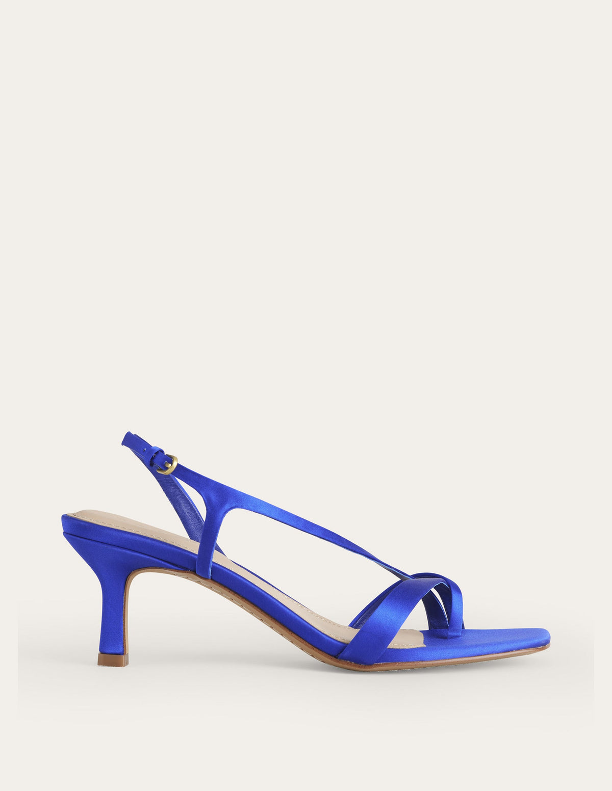 Satin-Sandalen mit niedrigem Absatz-Hellblau - Image 2