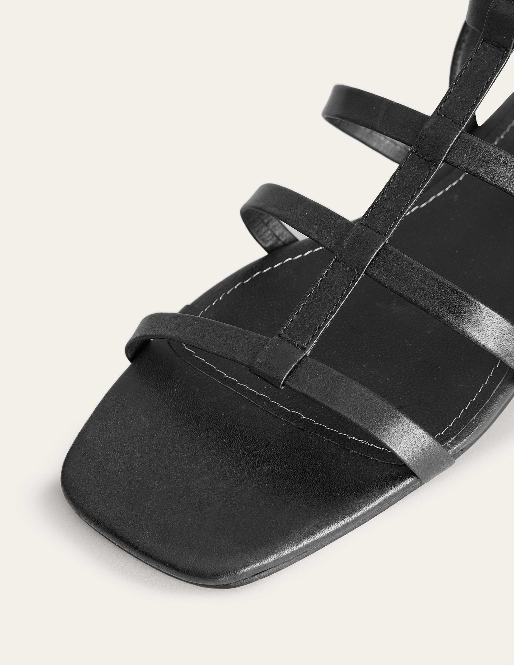 Sandales gladiateur en cuir-Noir-4