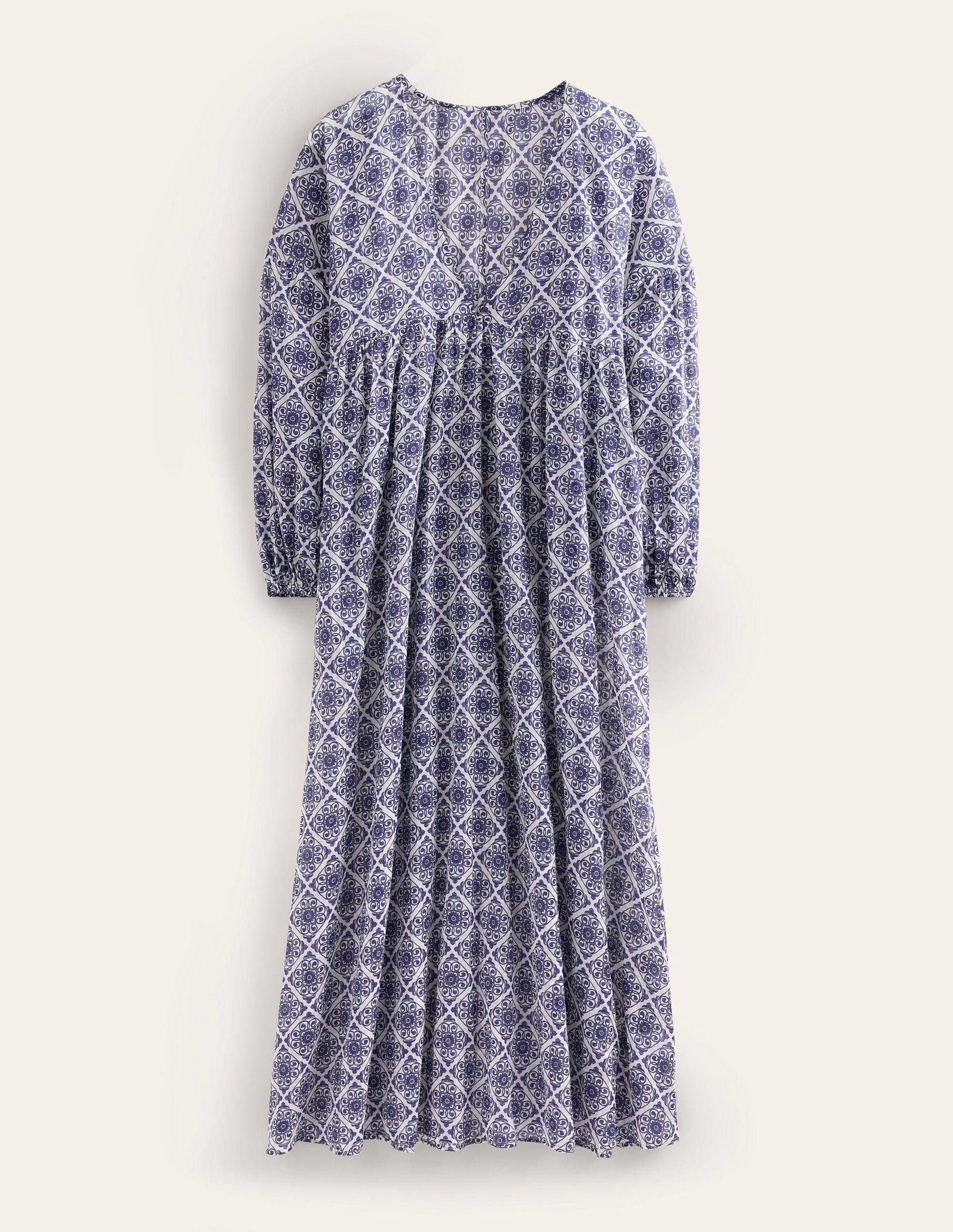 Sarah Maxi-Kaftankleid-Naturweiß, Blumen-Wirbelmuster-5