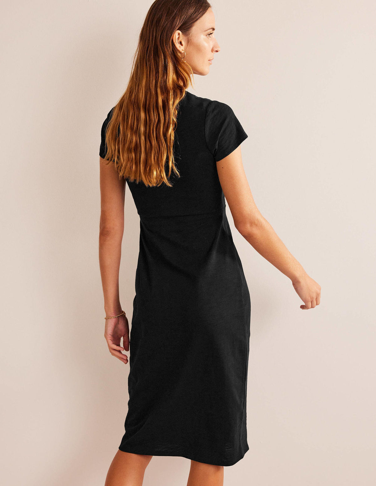 Robe colonne longueur midi en jersey-Noir - Image 3