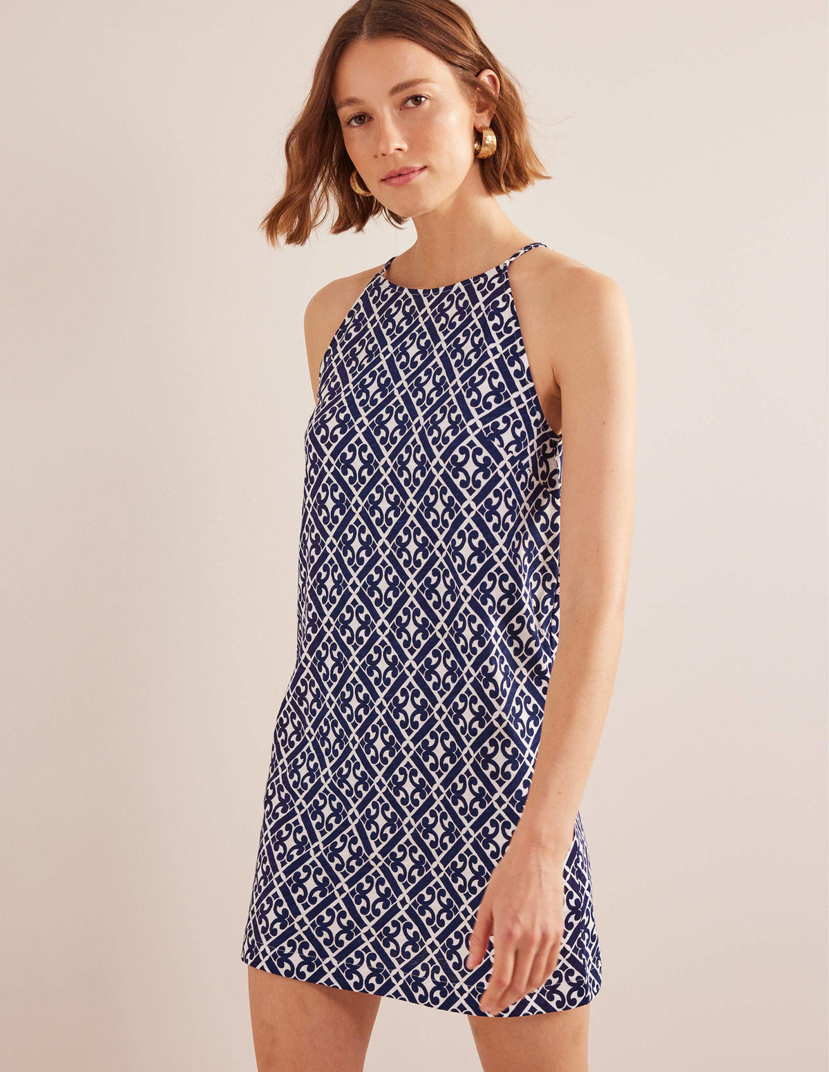 Mini-robe en jersey à dos nageur-Bleu de Prusse, motif Tranquil Geo - Image 4