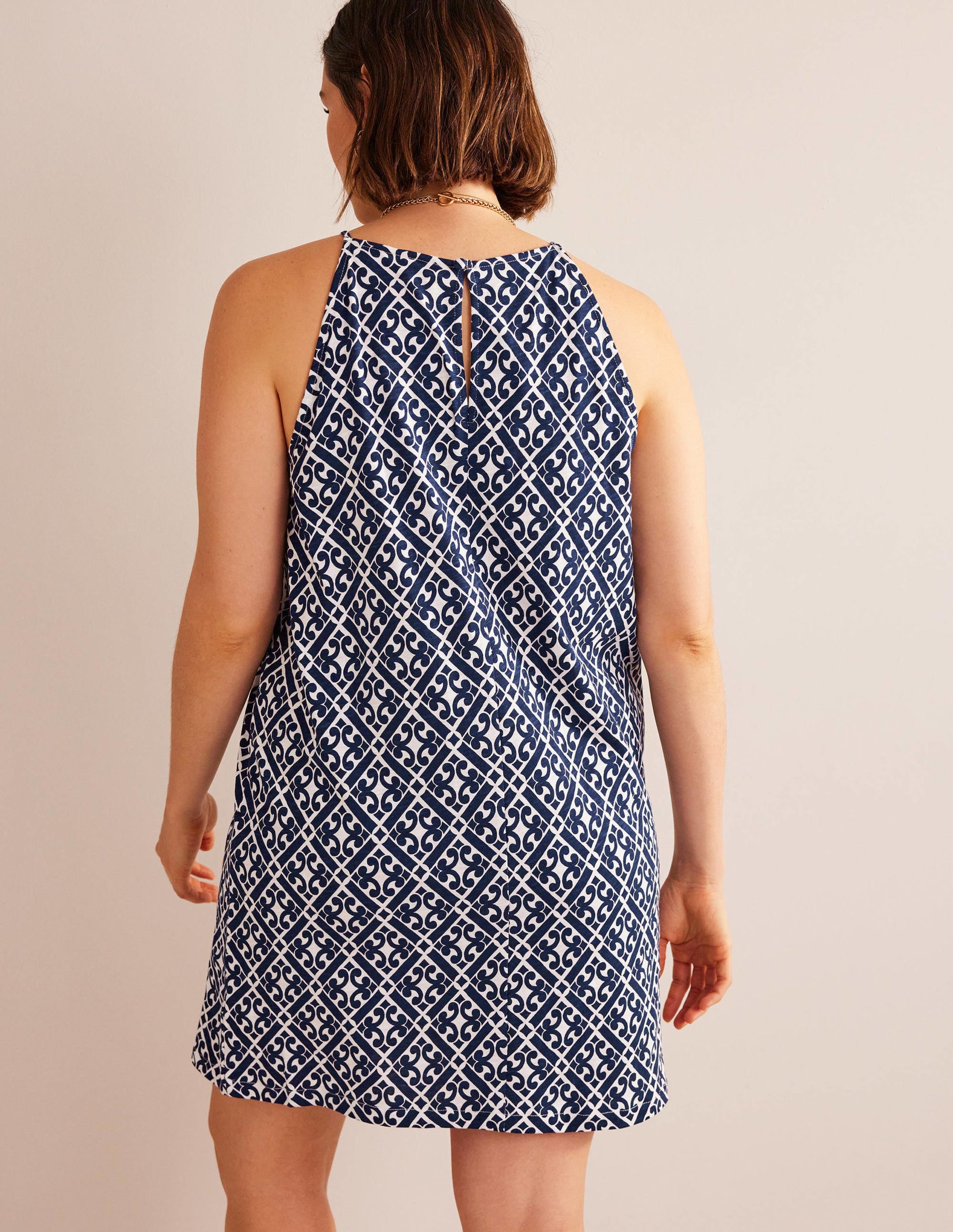 Mini-robe en jersey à dos nageur-Bleu de Prusse, motif Tranquil Geo - Image 6