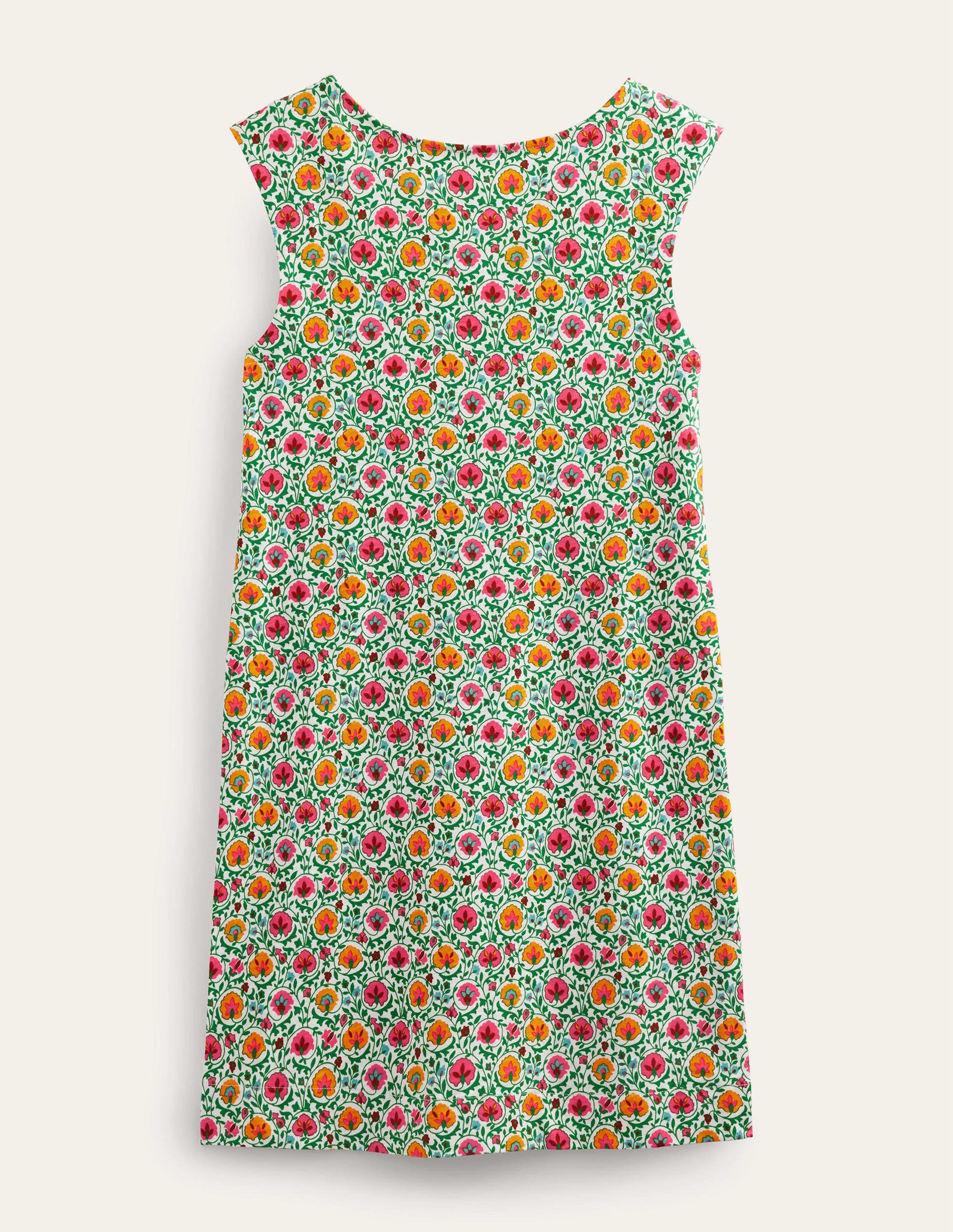 Robe fourreau sans manches en jersey-Vert, motif Enchanting Bloom - Image 8