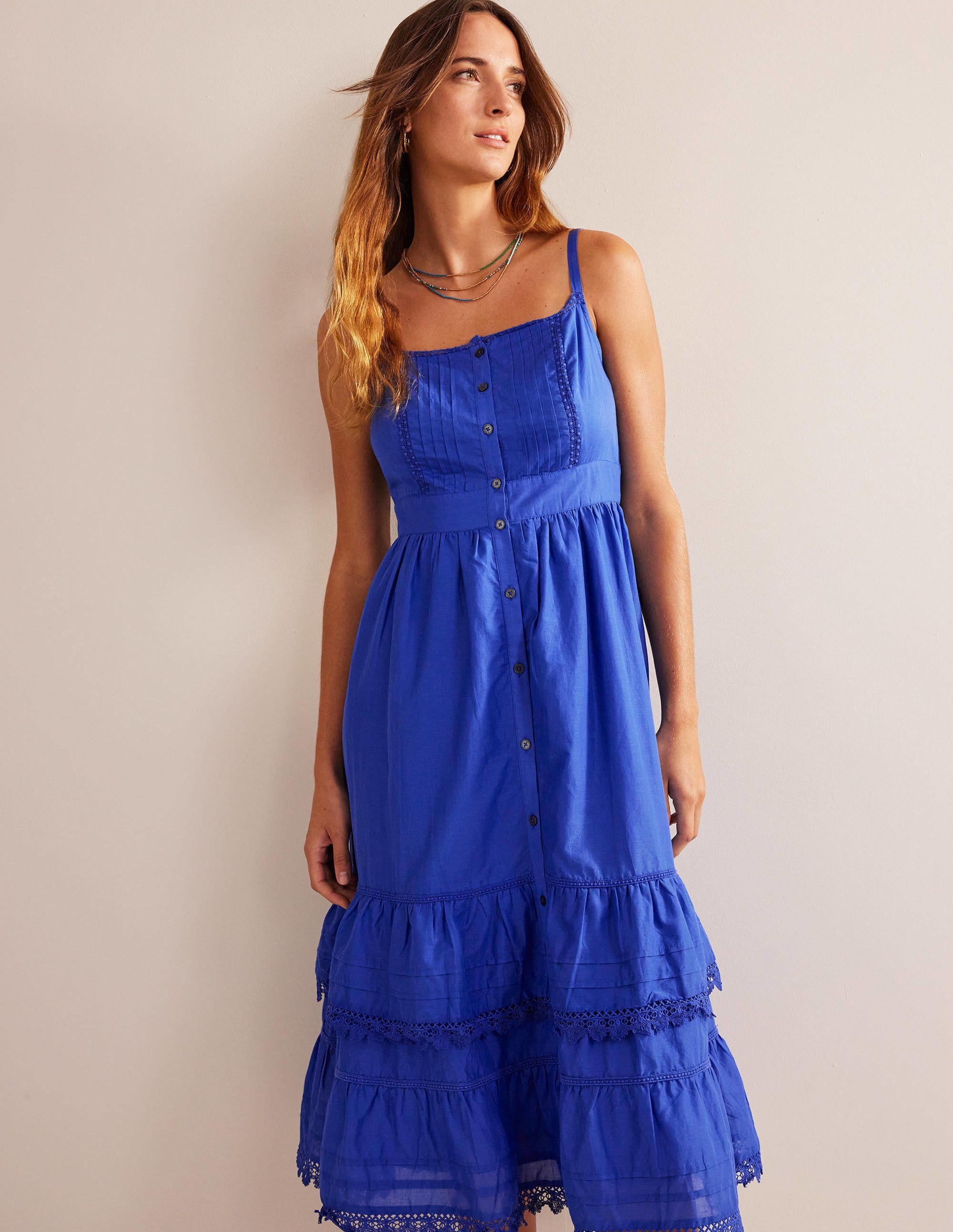 Gestuftes Midikleid-Saphirblau - Image 5