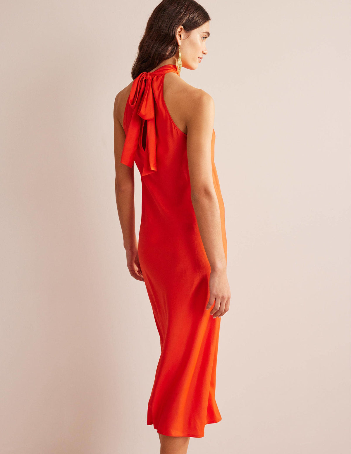 Midikleid zum Hineinschlüpfen mit Rückenschleife-Cherrytomatenrot - Image 3