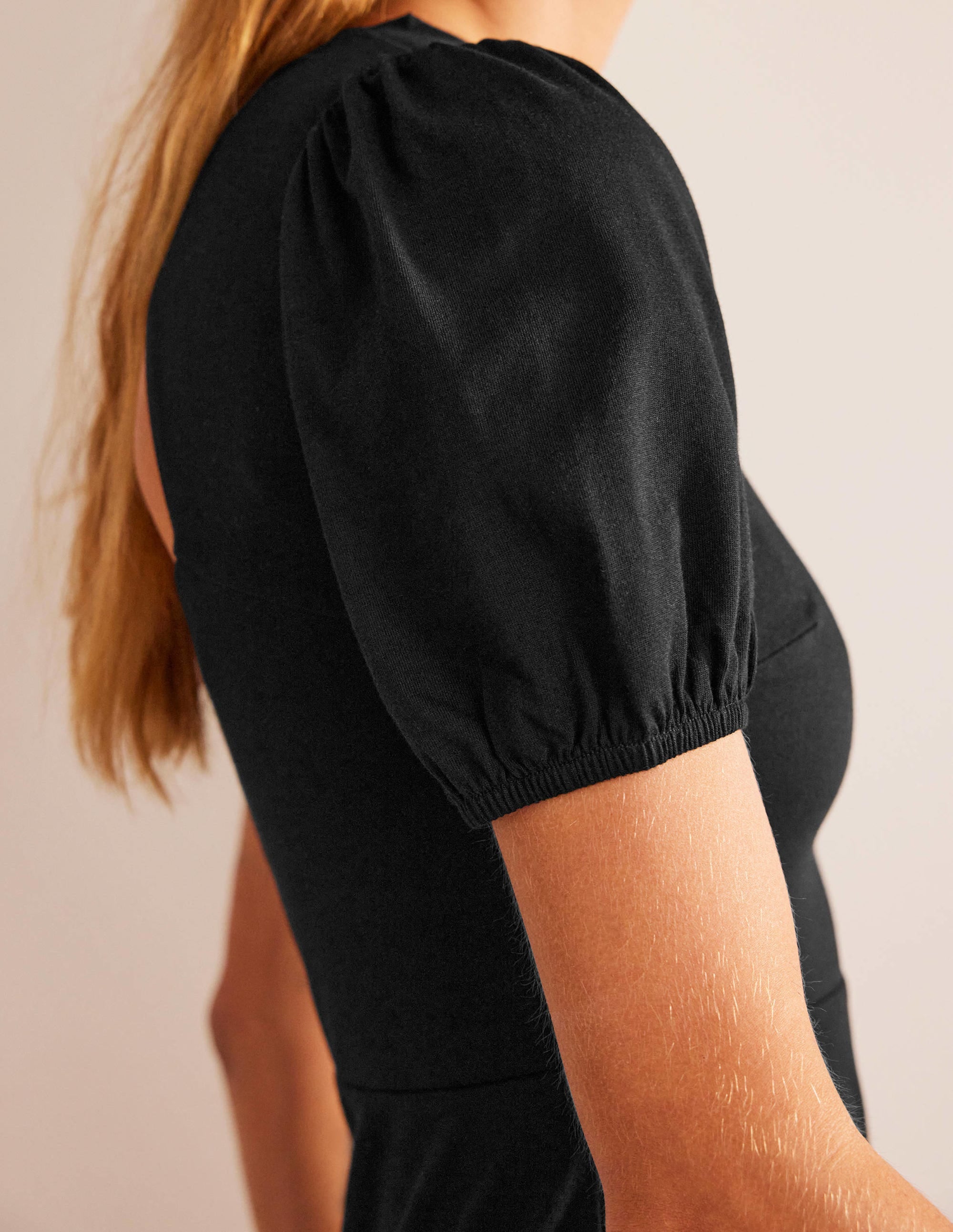 Jersey-Midikleid mit Rückendetail-Schwarz - Image 3