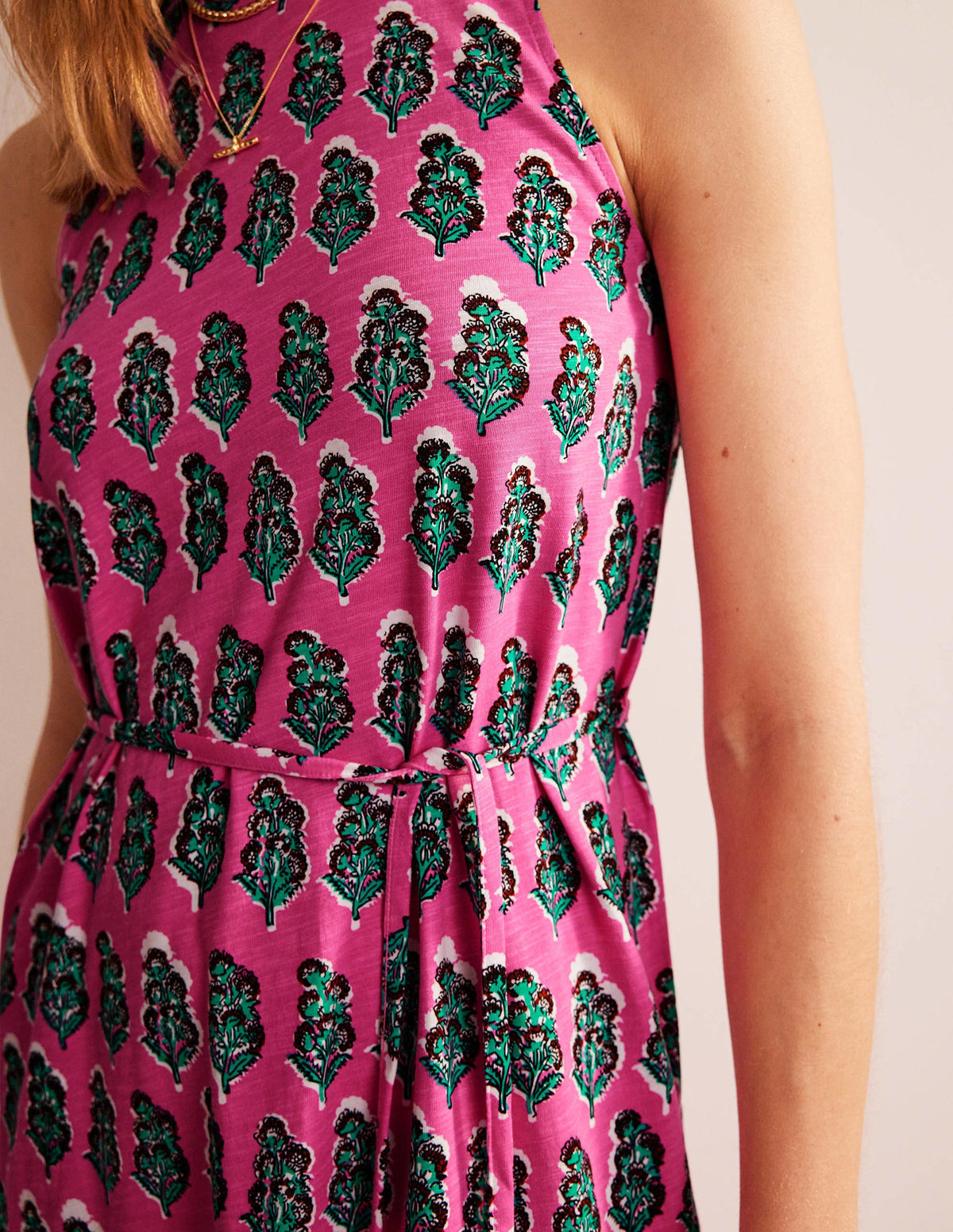 Swing Jersey Dress-Festival Pink, Artisan Bloom-2