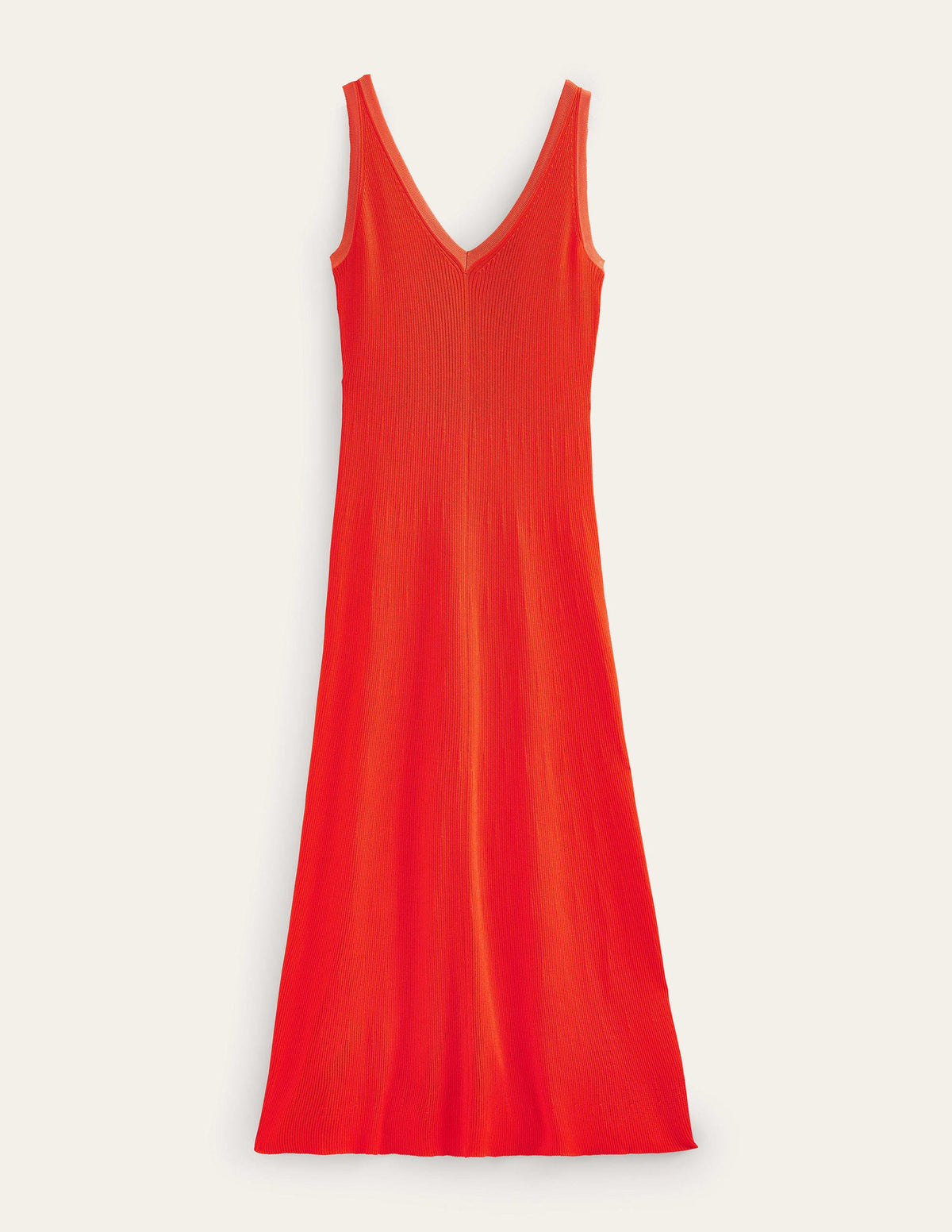 Gestricktes Maxikleid mit V-Ausschnitt-Blutorange - Image 5