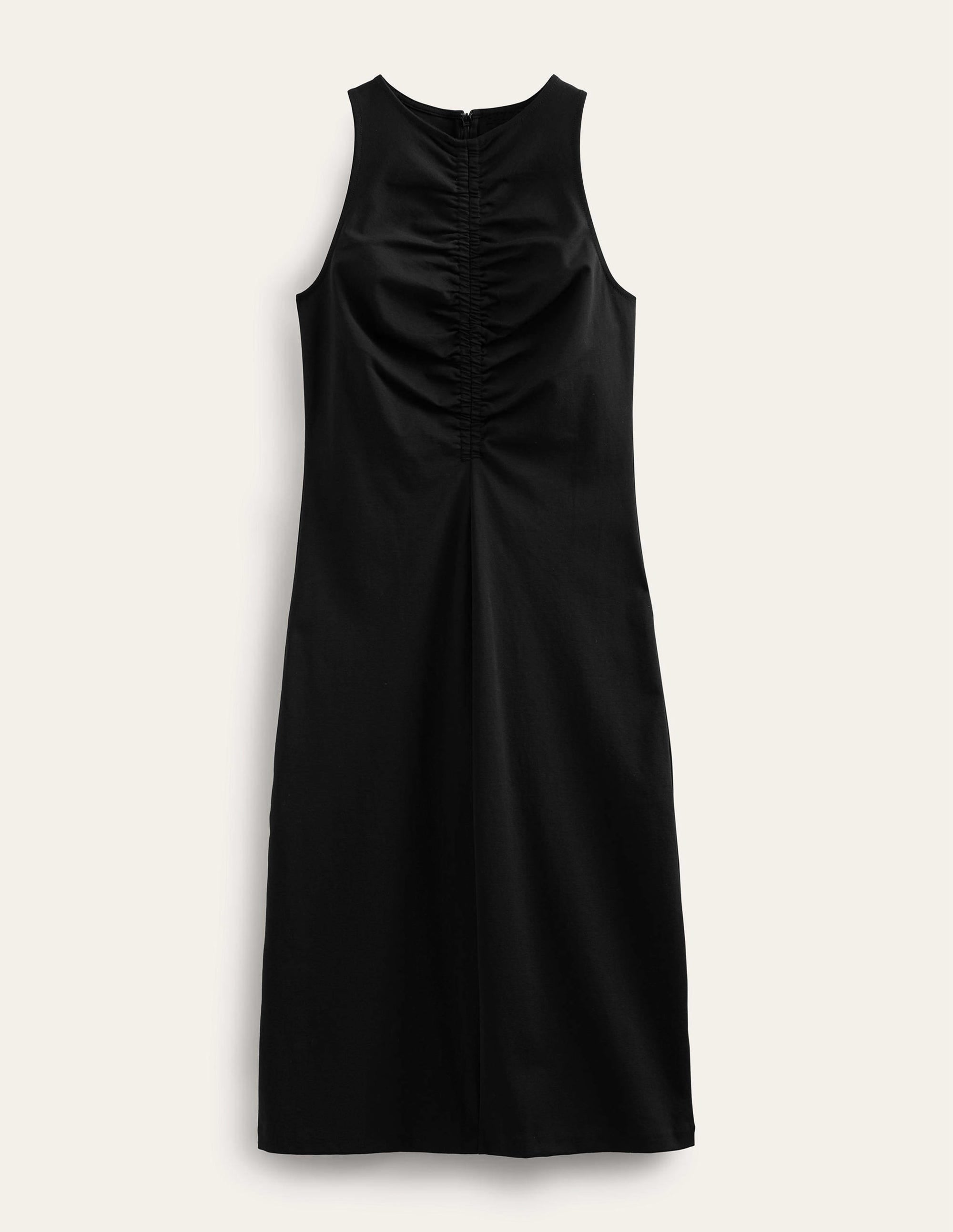 Midikleid aus Jersey mit Racer-Ausschnitt-Schwarz - Image 5