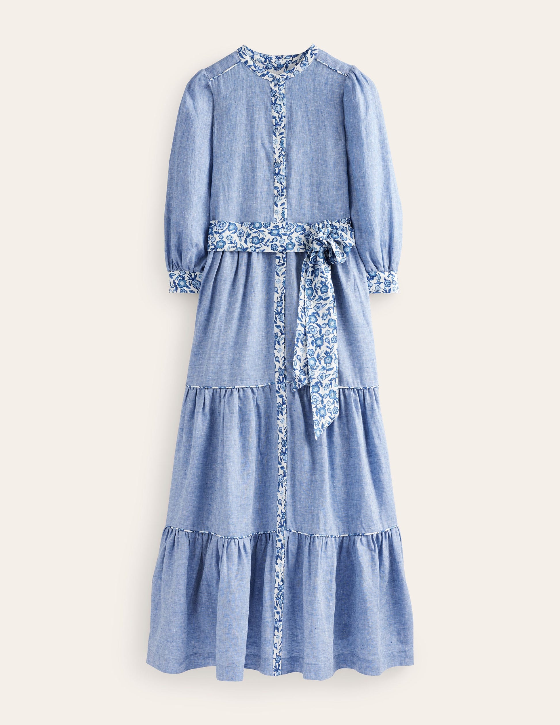 Remix Linen Maxi Dress-Chambray-6