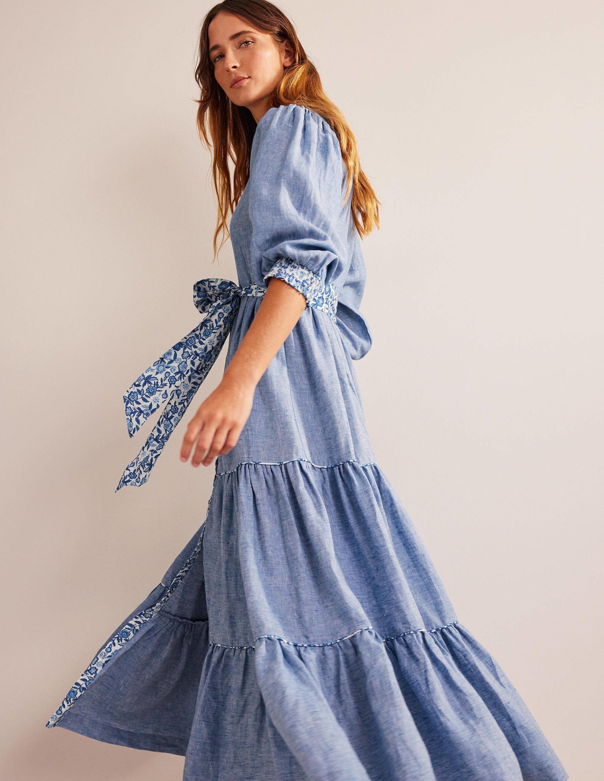 Remix Linen Maxi Dress-Chambray-5