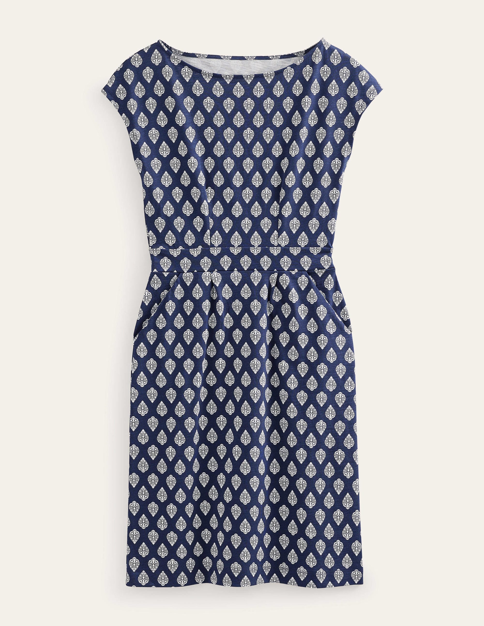 Robe Florrie en jersey-Bleu marine foncé, motif Jasmine Bud - Image 5