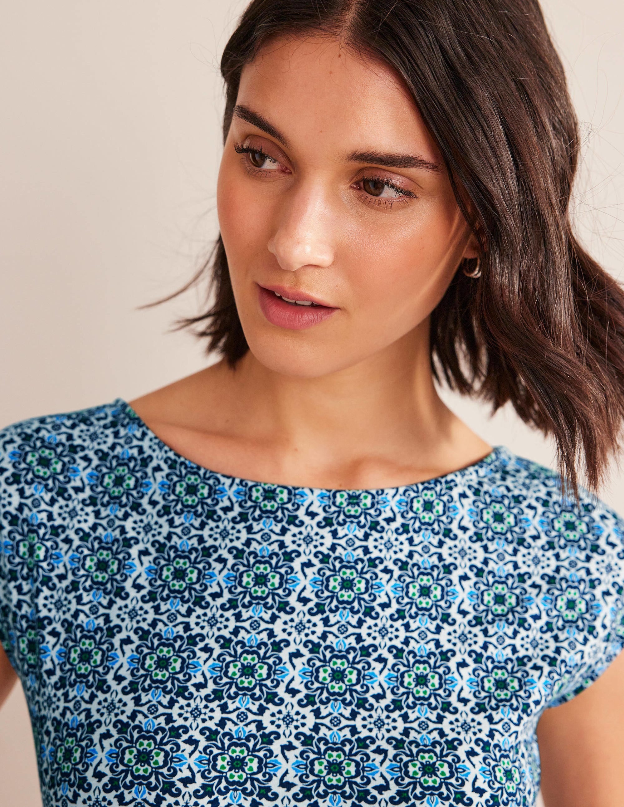 Florrie Jersey Dress-French Navy, Opulent Pome - Image 2