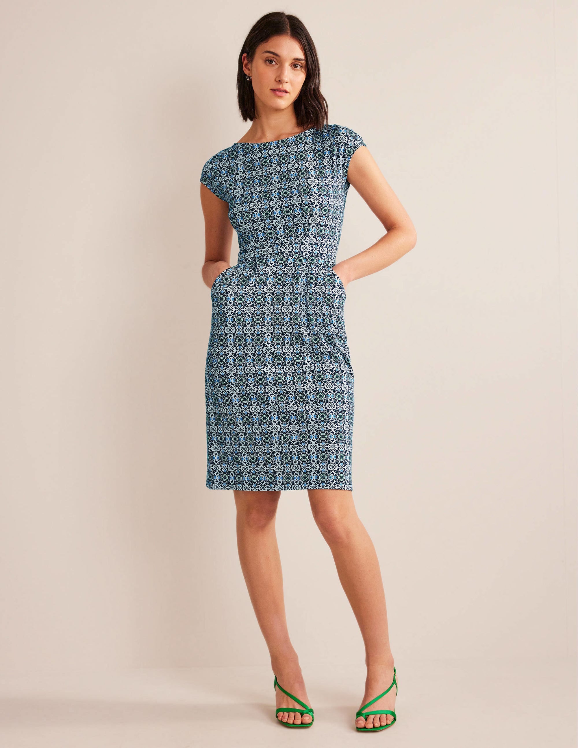 Florrie Jersey Dress-French Navy, Opulent Pome - Image 4