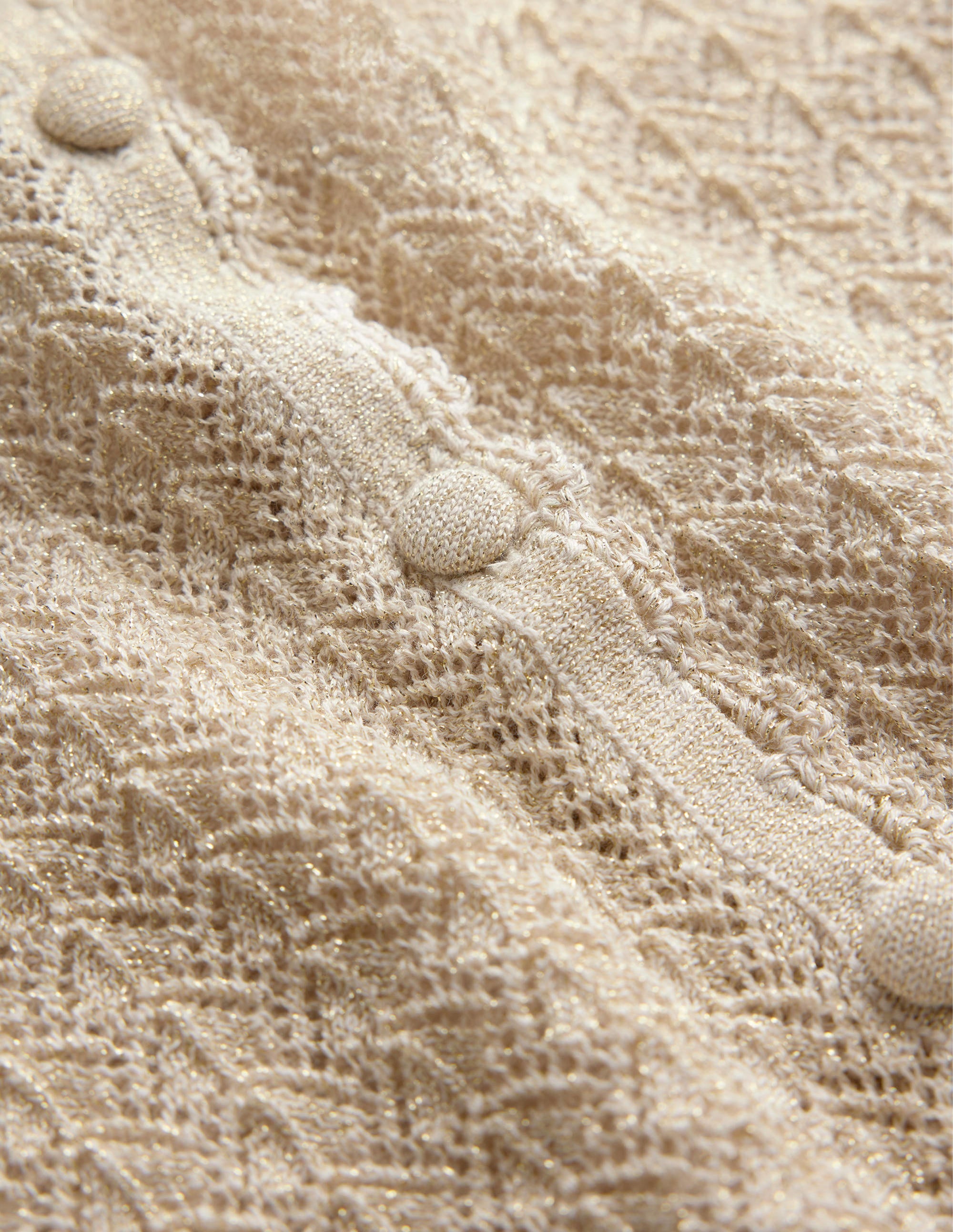 Kurz geschnittener Cardigan mit kurzen Ärmeln-Gold, Glitzer - Image 7