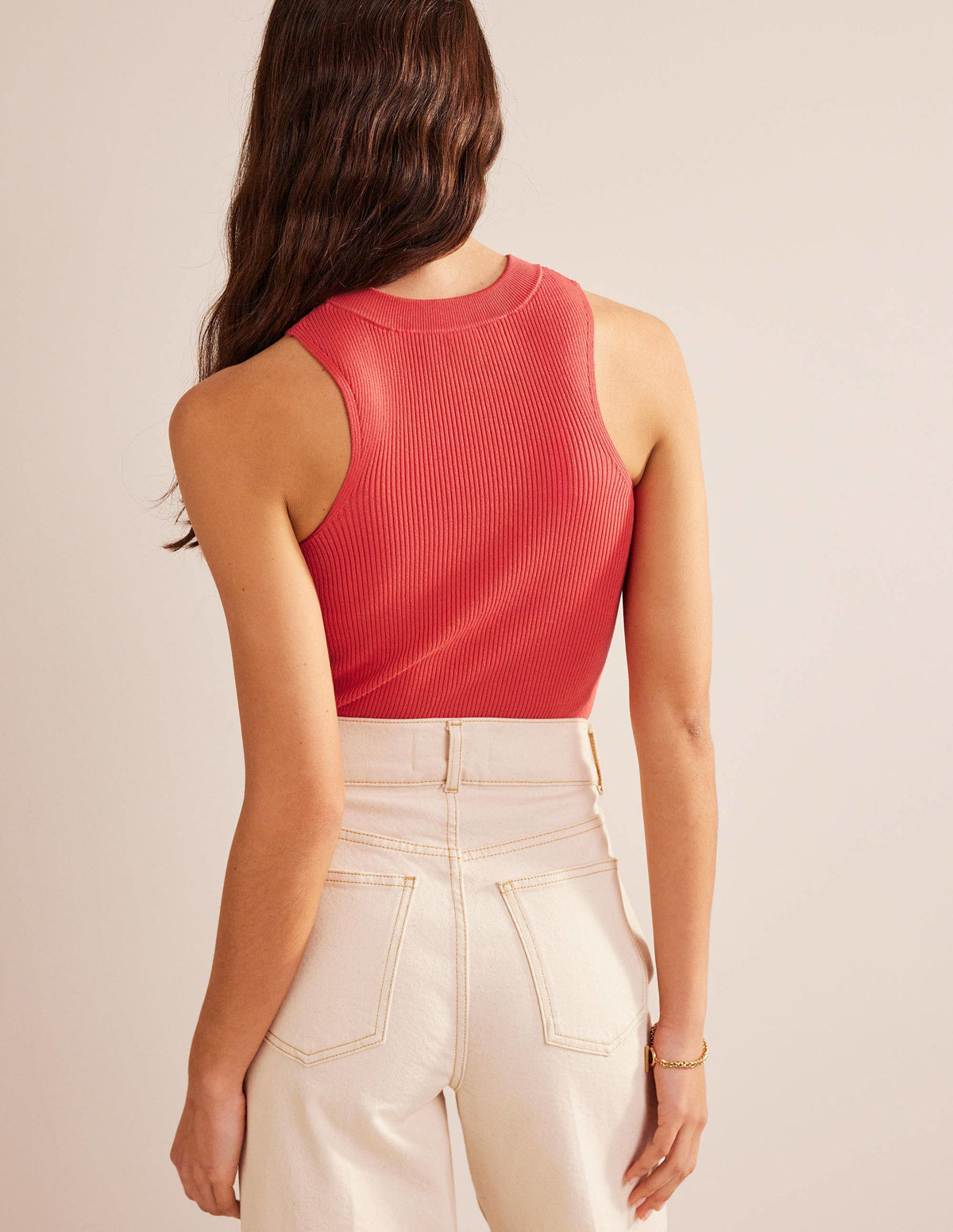 Geripptes Racer-Top-Korallenrosa - Image 3