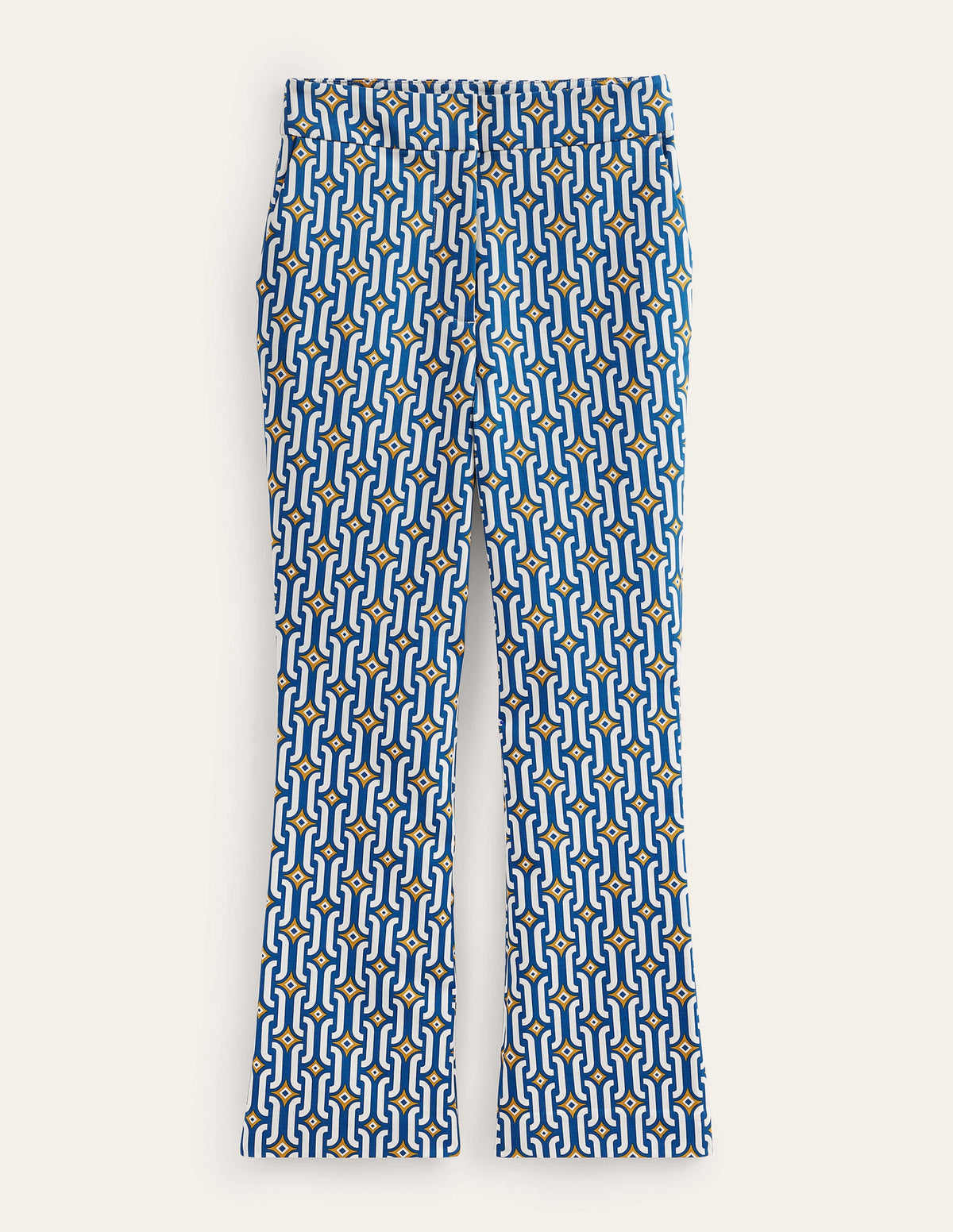 Ausgestellte 7/8-Hose-Saphirblau, Geometrisches Muster-9
