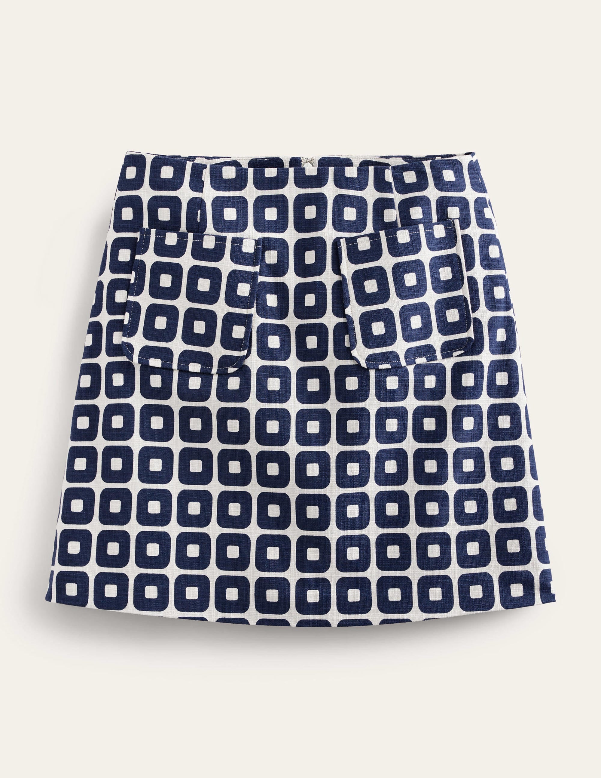 Textured A-Line Mini-French Navy and Ivory, Cube - Image 6