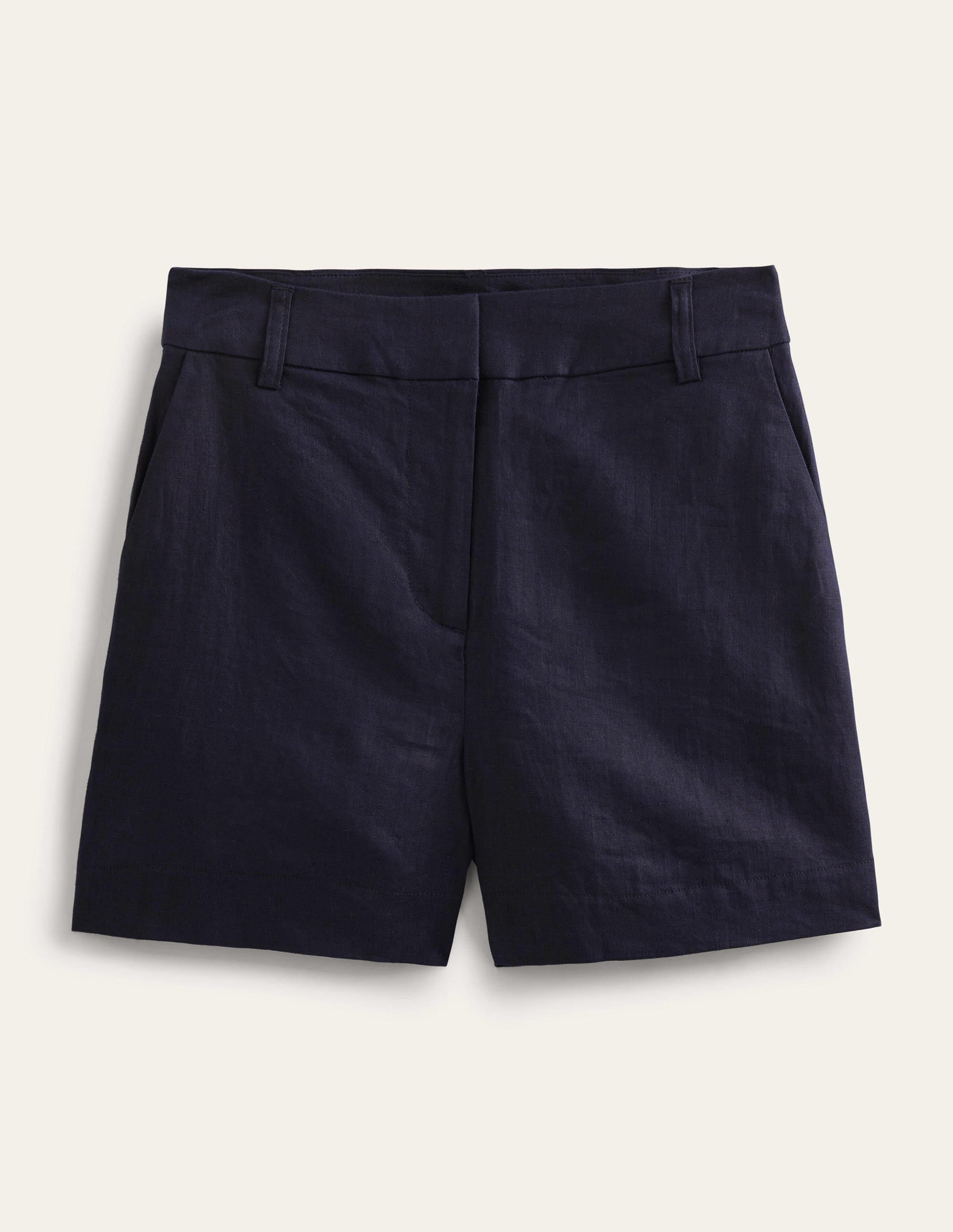 Taillierte Leinenshorts-Marineblau - Image 6