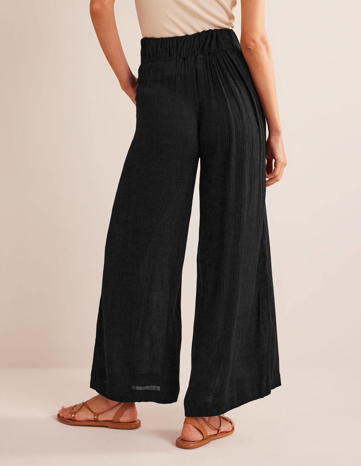 Pantalon de vacances large-Noir-3