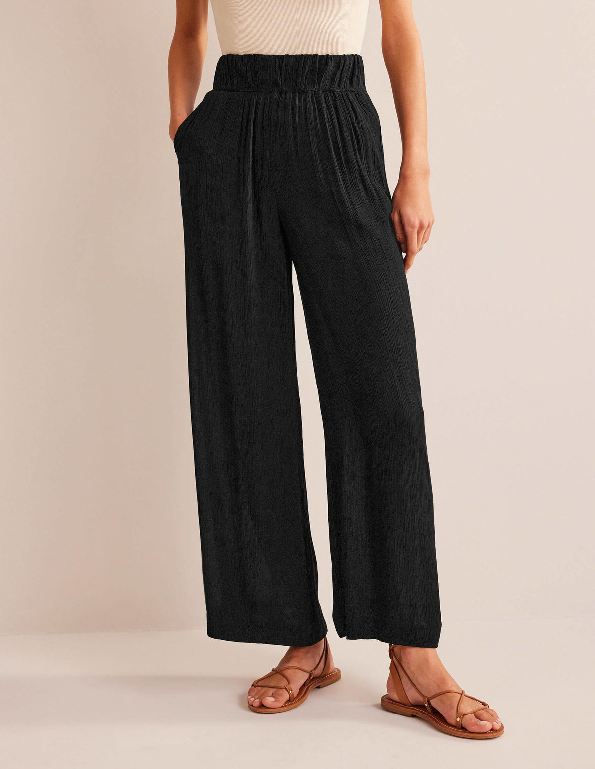 Pantalon de vacances large-Noir - Image 4