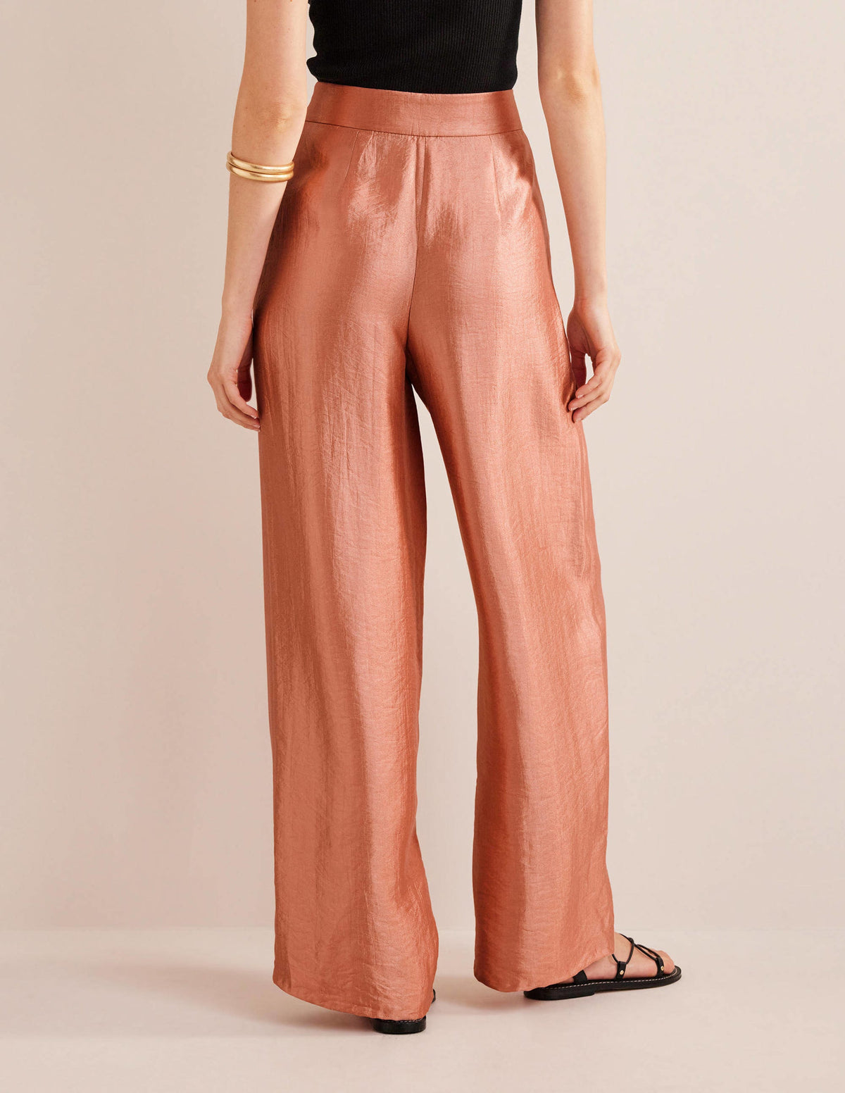 Hoch geschnittene Palazzo-Hose-Satin - Image 3