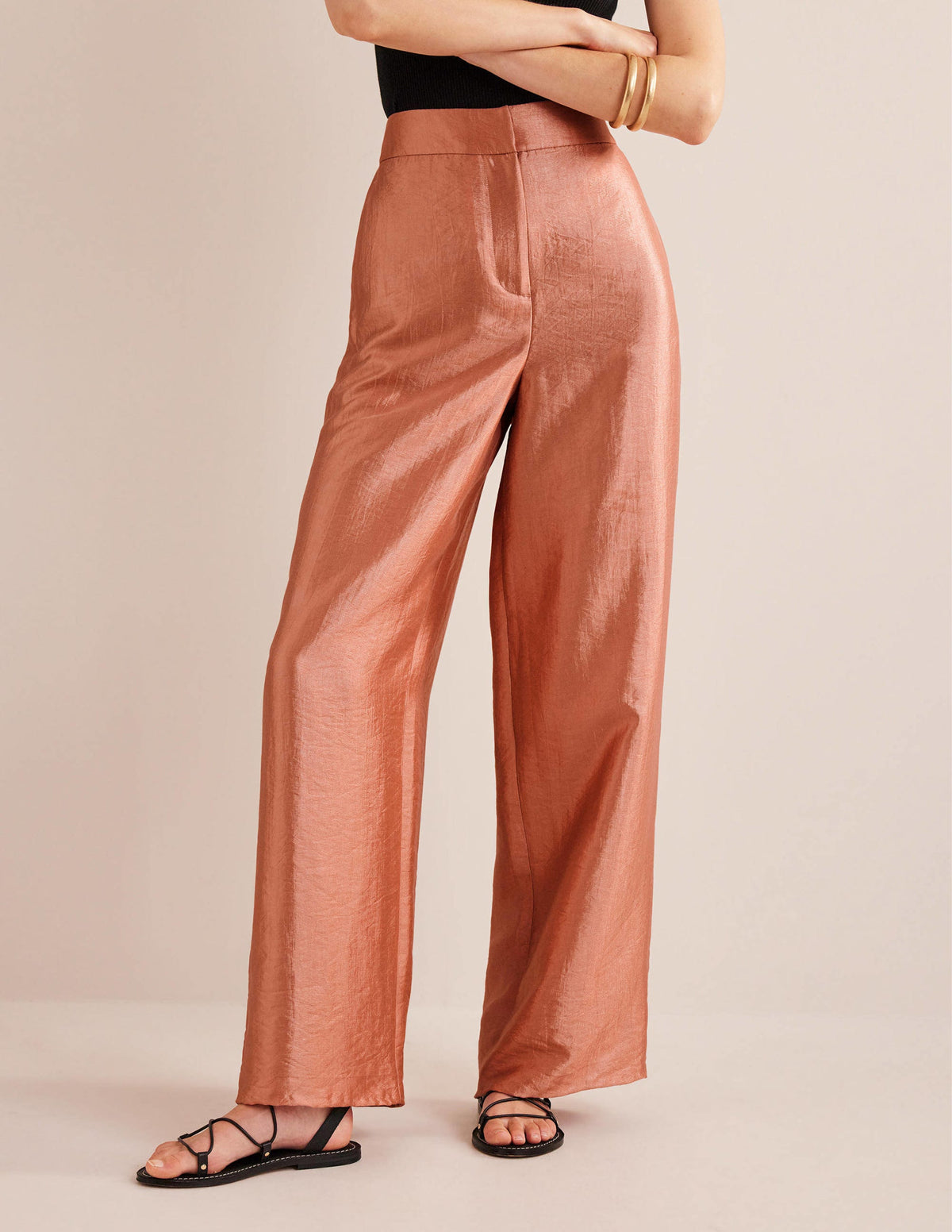 Hoch geschnittene Palazzo-Hose-Satin - Image 4