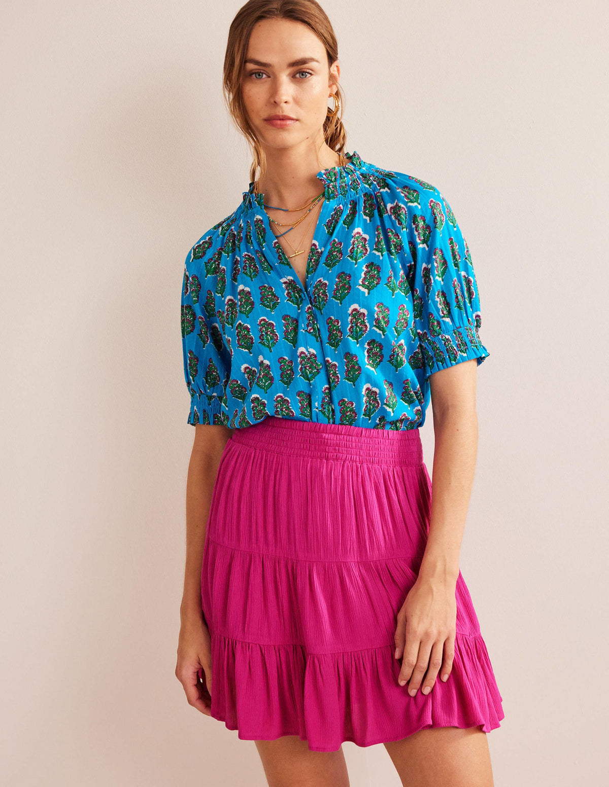 Crinkle Mini Skirt-Phlox Pink - Image 4
