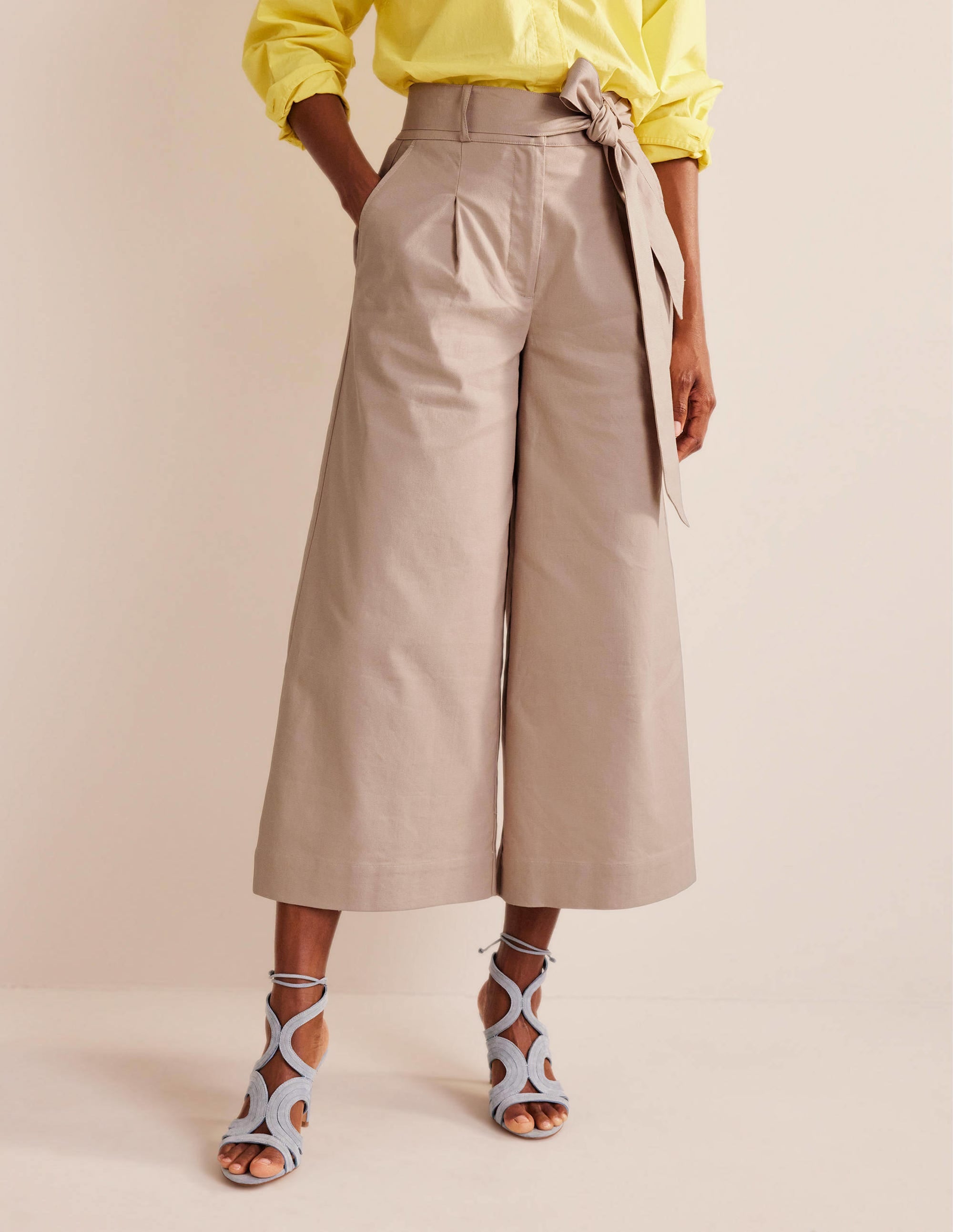Cropped Wide-Leg Trousers-Rope - Image 4
