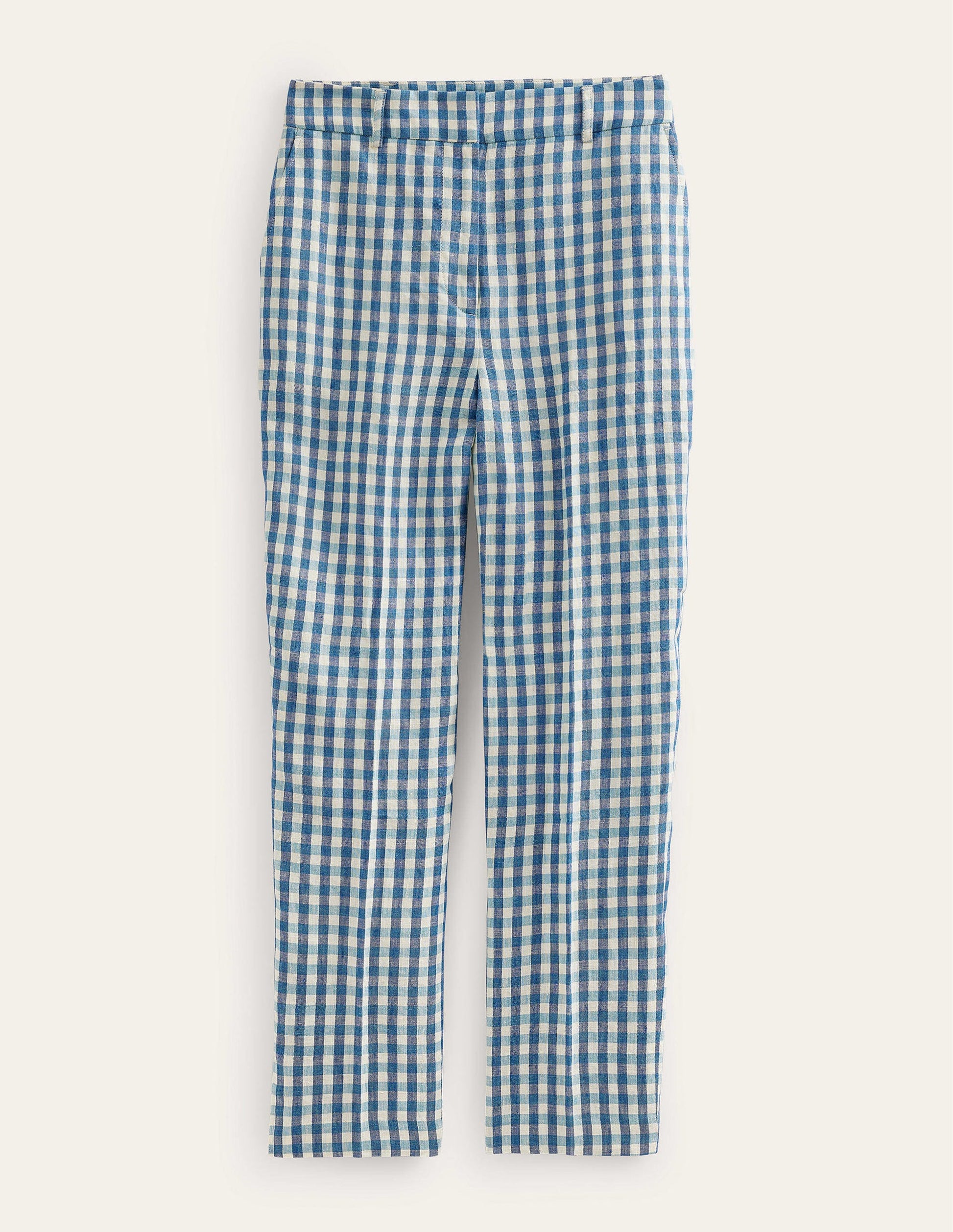 Kew Leinenhose-Kariert-8