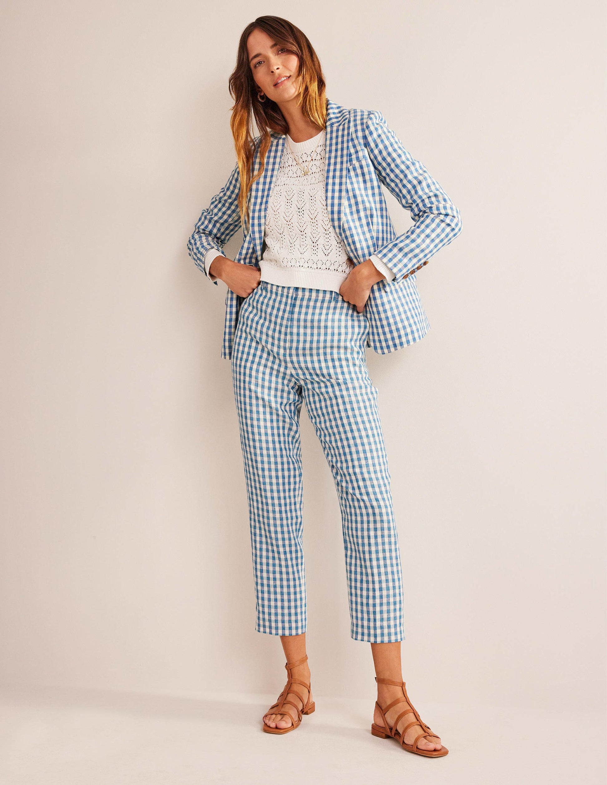 Kew Leinenhose-Kariert-5