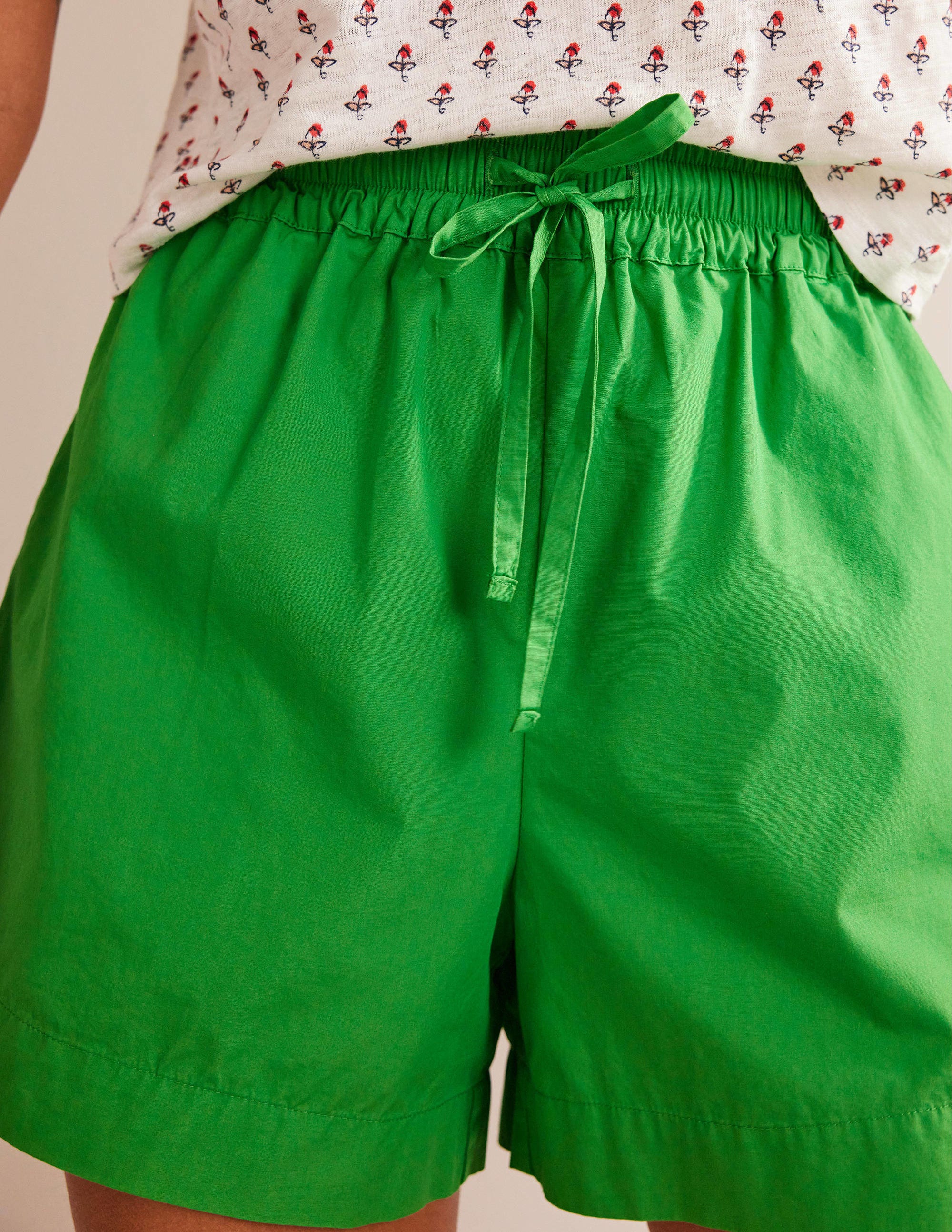 Cotton Pull-on Shorts-Green Bee - Image 2