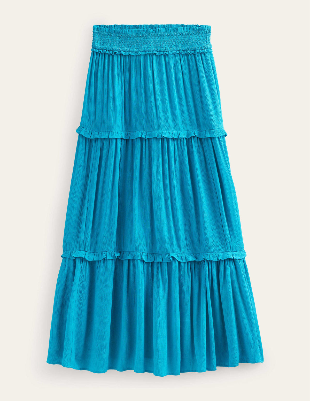 Jupe de vacances à taille smockée-Bleu outremer-5