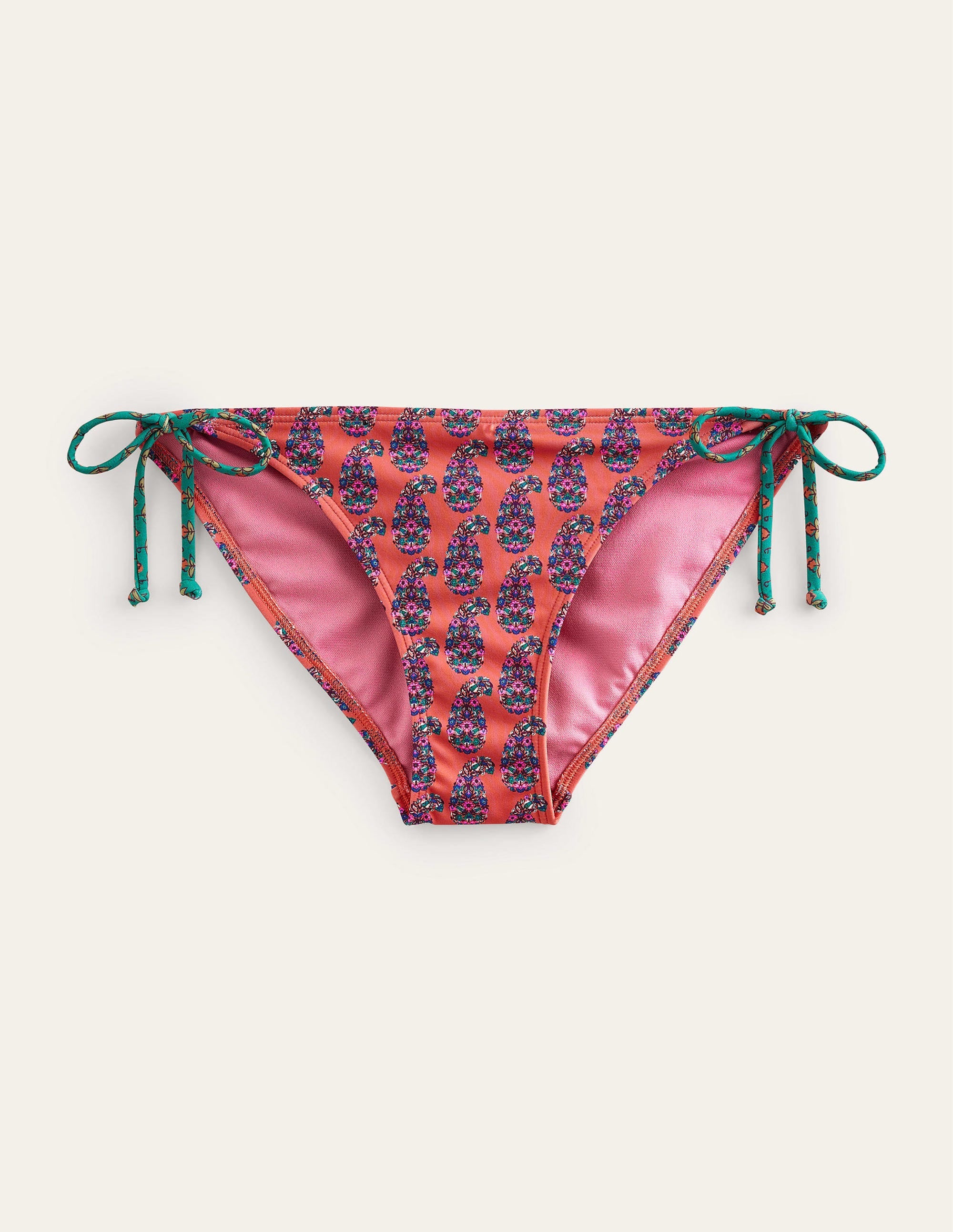 Symi Bikinihose zum Binden-Persimmon Orange Paisley - Image 5