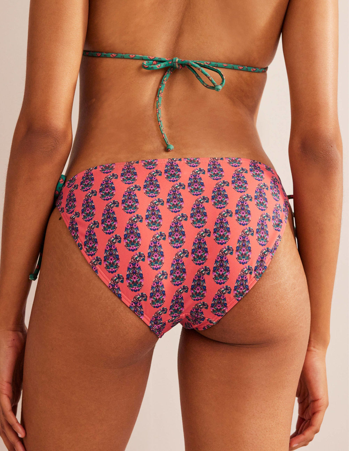 Symi Bikinihose zum Binden-Persimmon Orange Paisley - Image 3